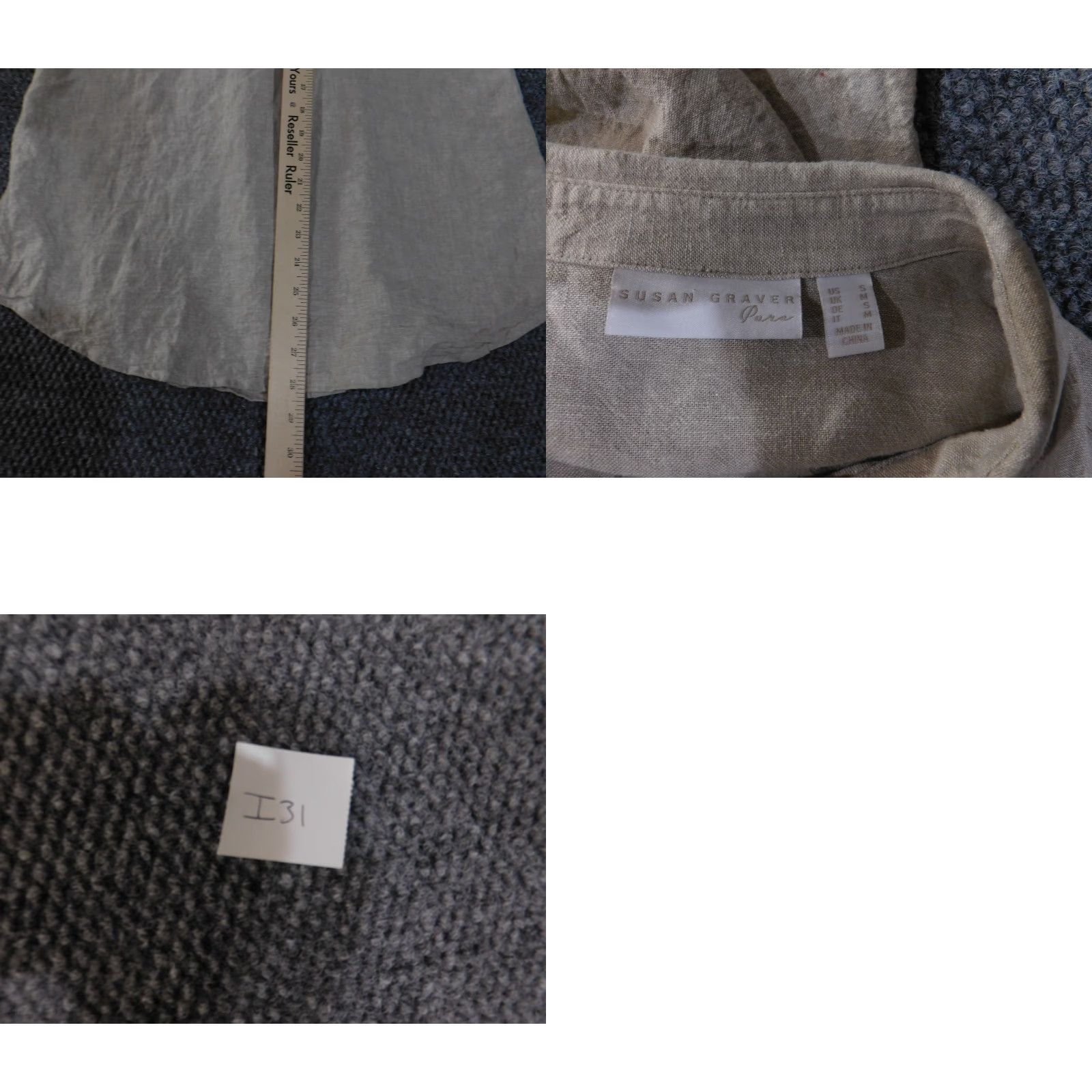 Vintage Susan Graver Shirt Womens S Beige Taupe Linen Blend Button Front Casual Blouse Regular Knit Size S / US 4 / IT 40 - 9 Thumbnail
