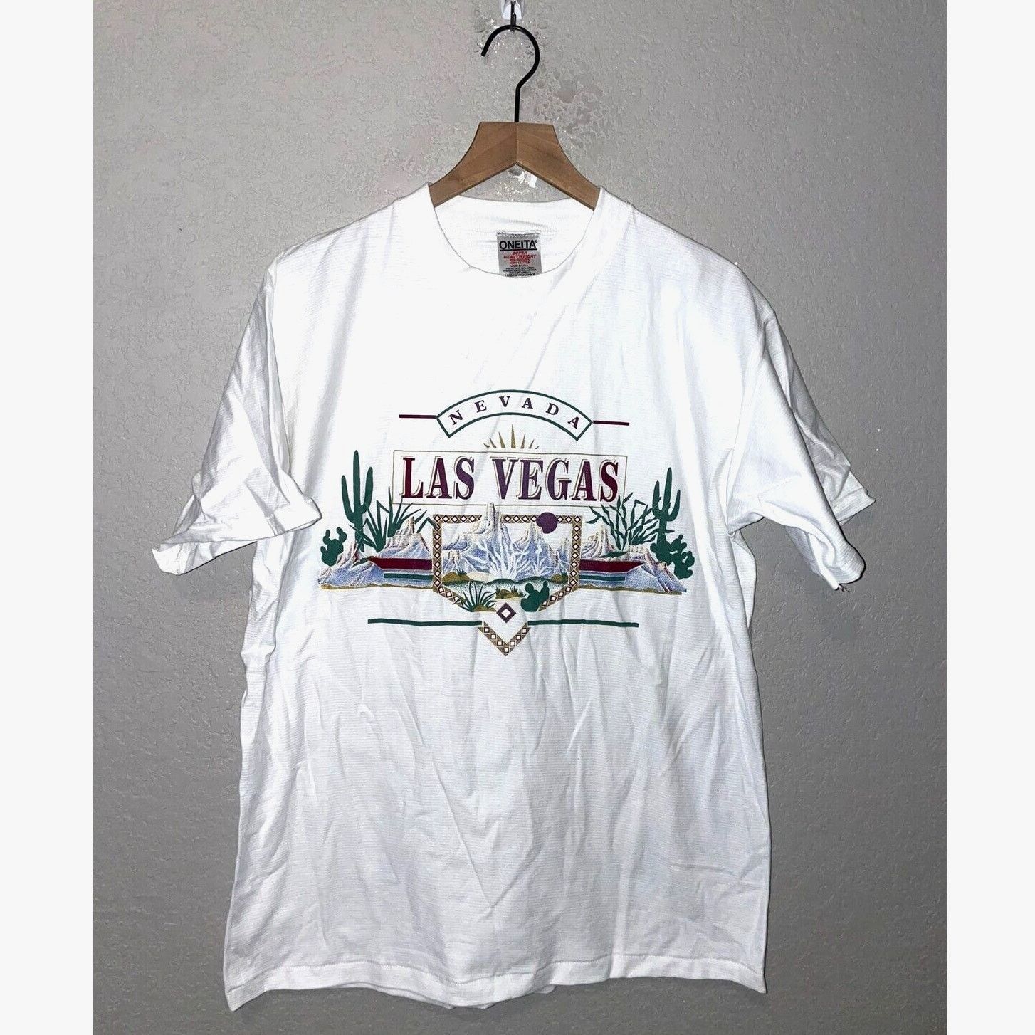 Vintage Vintage Las Vegas Shirt Nevada Desert White Large Tee Size US L / EU 52-54 / 3 - 1 Thumbnail