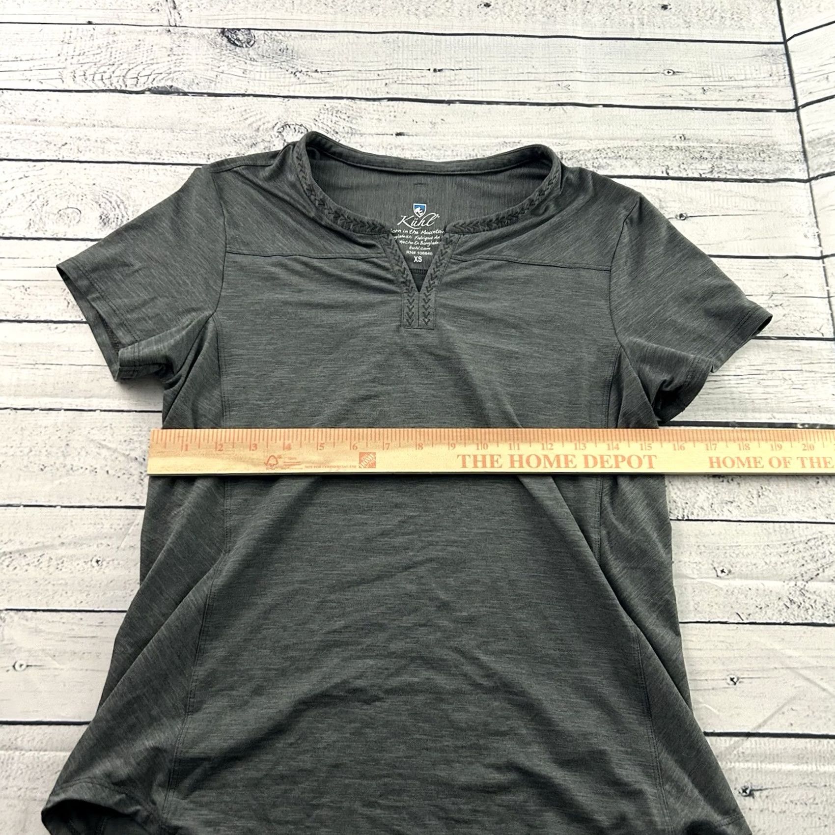 Vintage Kuhl Top Womens XS Gray Allegro Short Sleeve Polyester Spandex Women Dark Size XS / US 0-2 / IT 36-38 - 4 Thumbnail