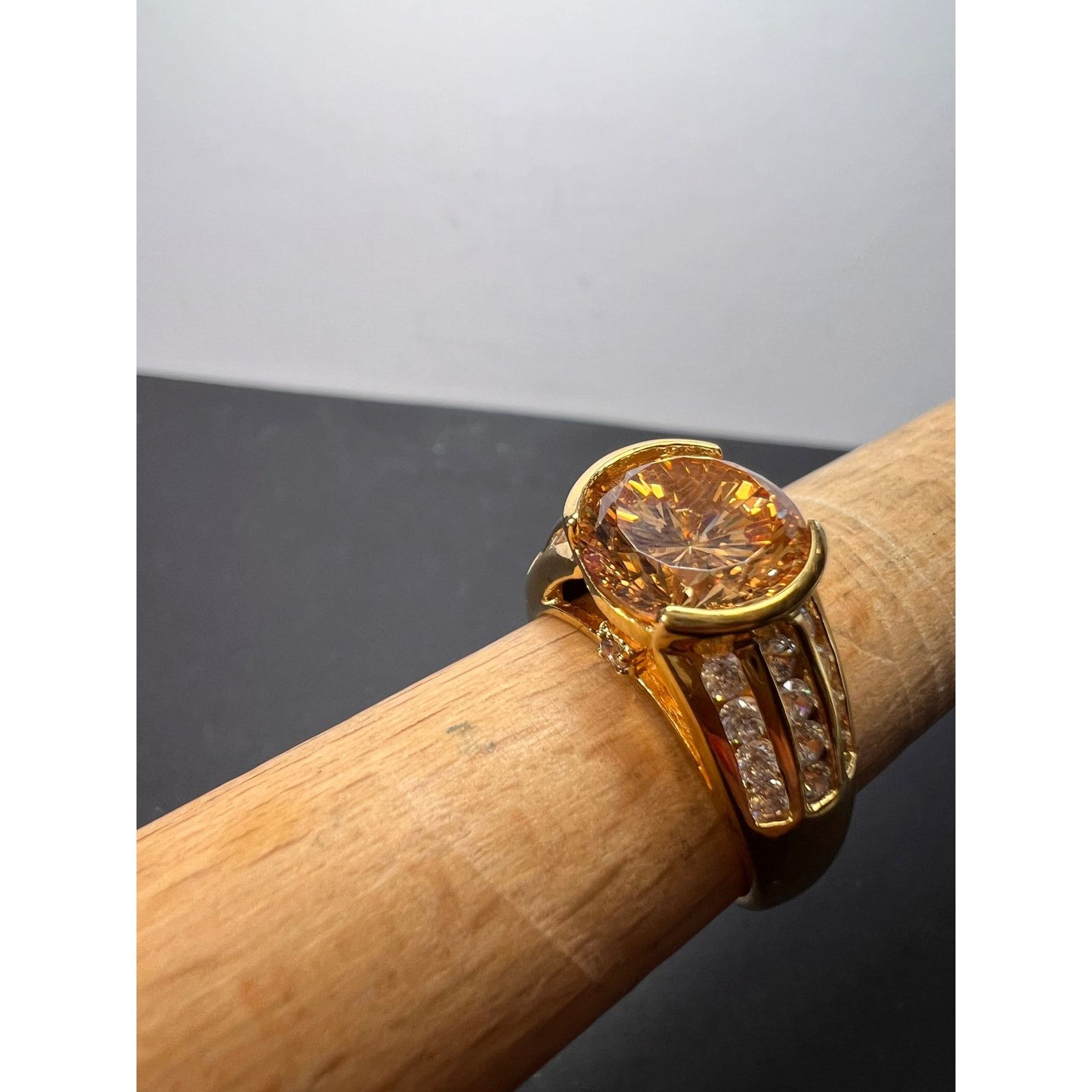 Other Champagne and white CZ gold over sterling ring size 8 Size ONE SIZE - 3 Thumbnail