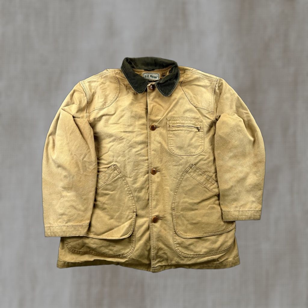 Vintage VINTAGE L.L.Bean Coat Men XL Tan Canvas Down Insulated Lined Cord Collar Barn 90s Size US XL / EU 56 / 4 - 1 Thumbnail