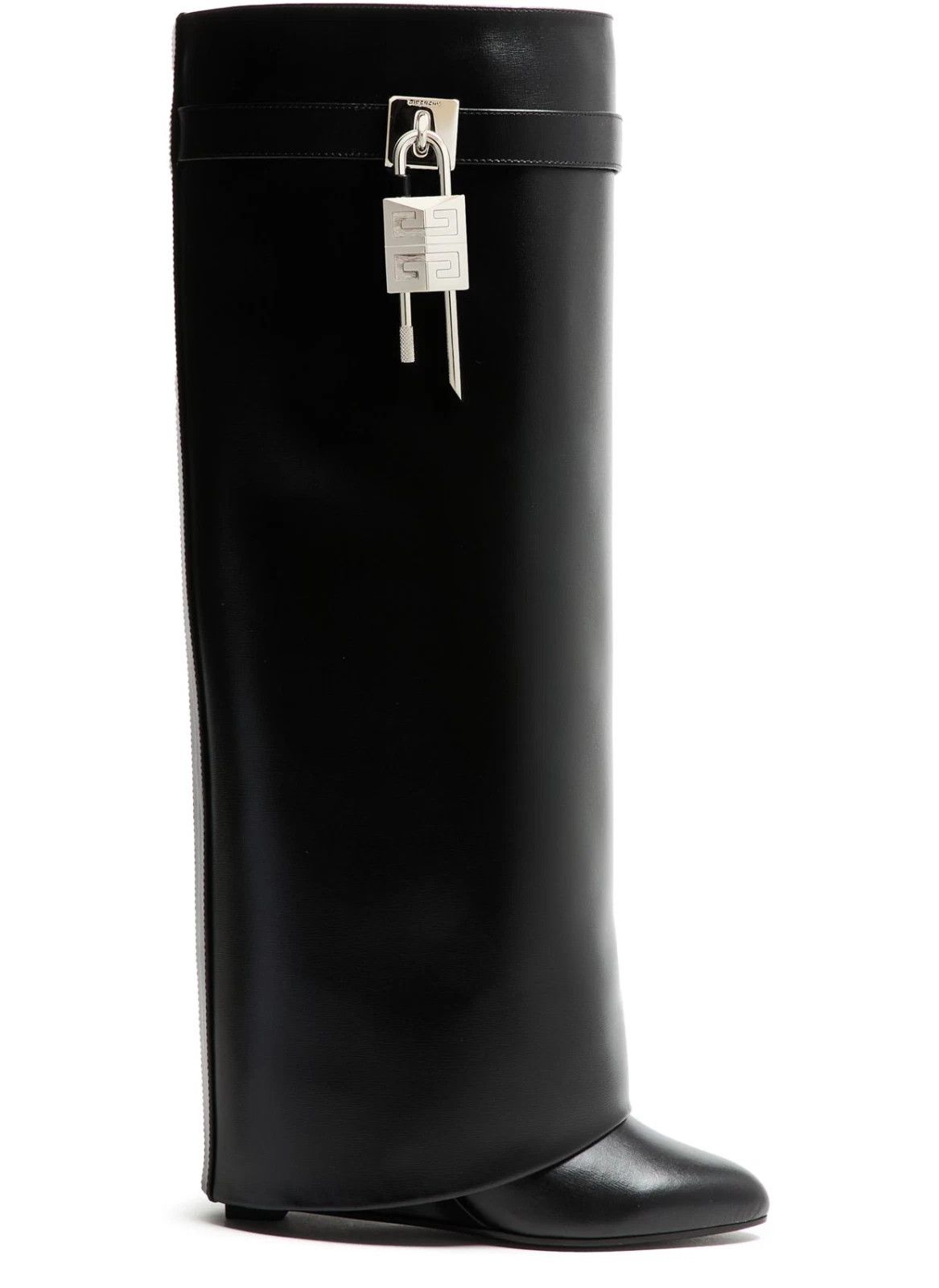 GIVENCHY Shark Lock Black Leather 90mm Ankle Boots