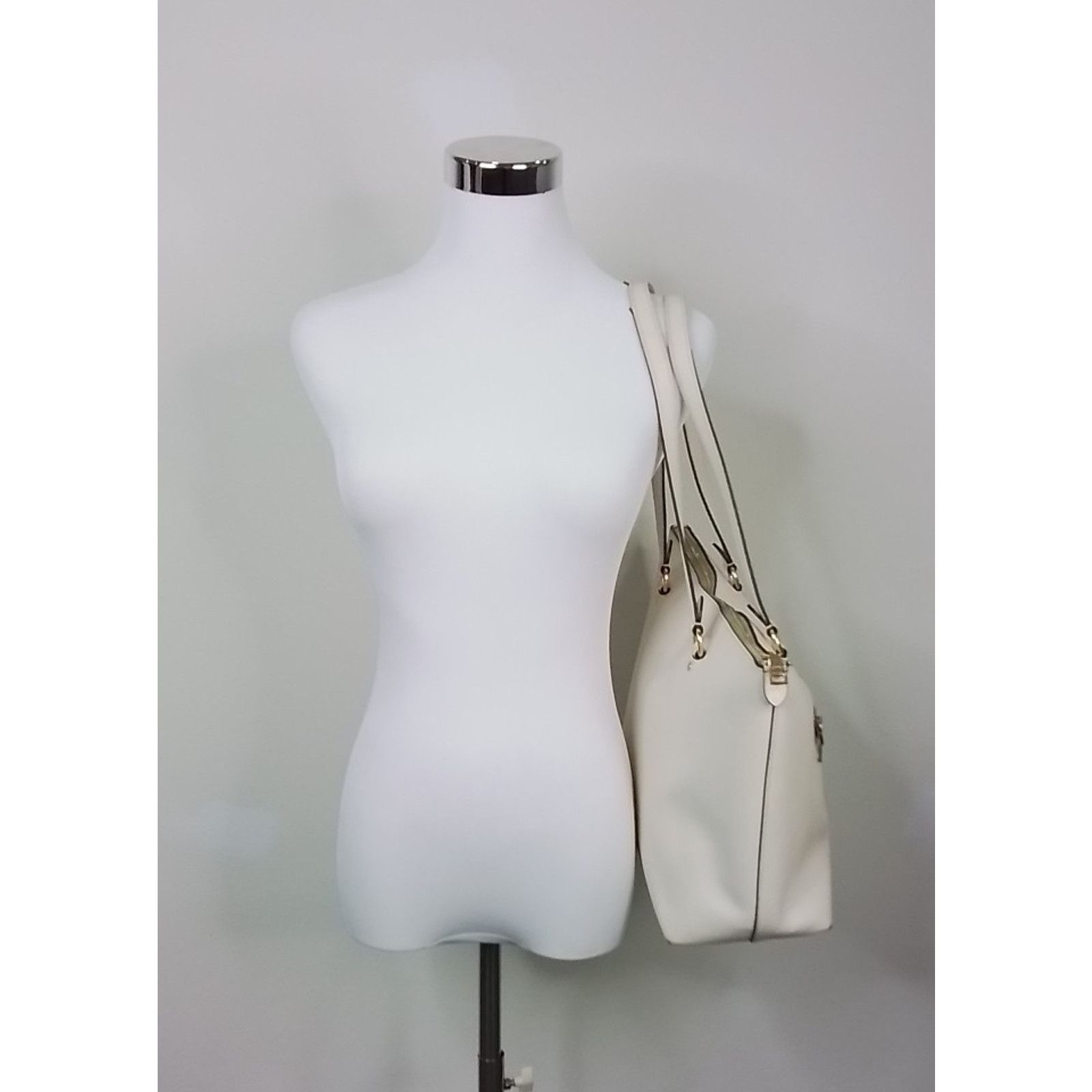 Coach Coach Gallery Leather Tote Purse Gold/Chalk F79608 #J3032 Size ONE SIZE - 4 Thumbnail