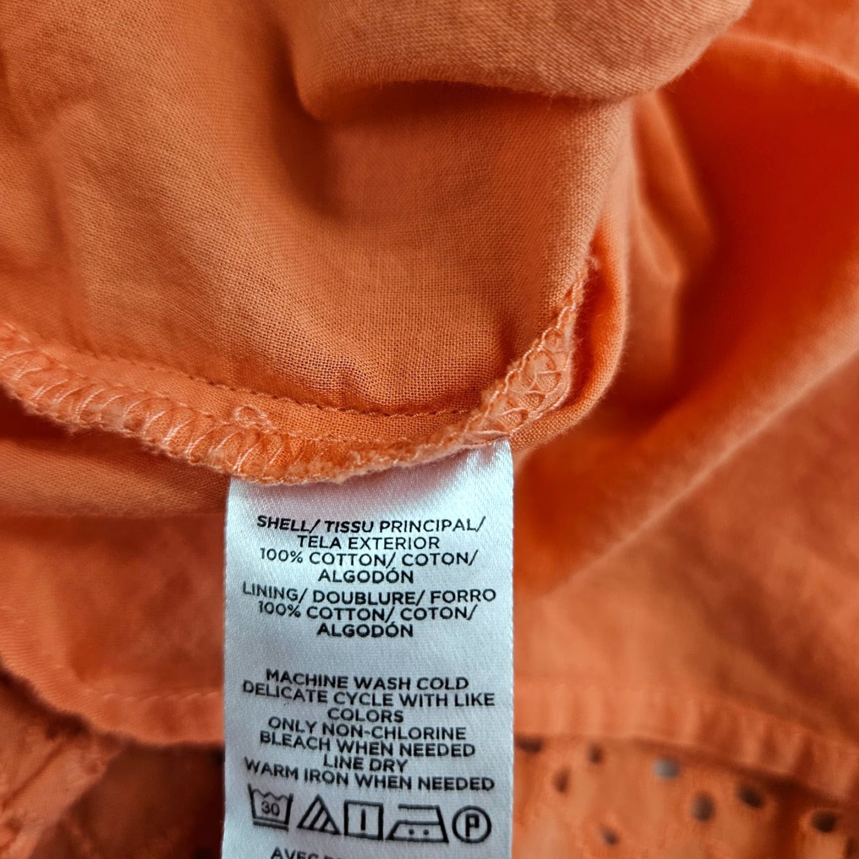 Loft VINTAGE Ann Taylor LOFT Womens Eyelet Top Sz Medium Orange Sleeveless Cotton Size M / US 6-8 / IT 42-44 - 6 Thumbnail