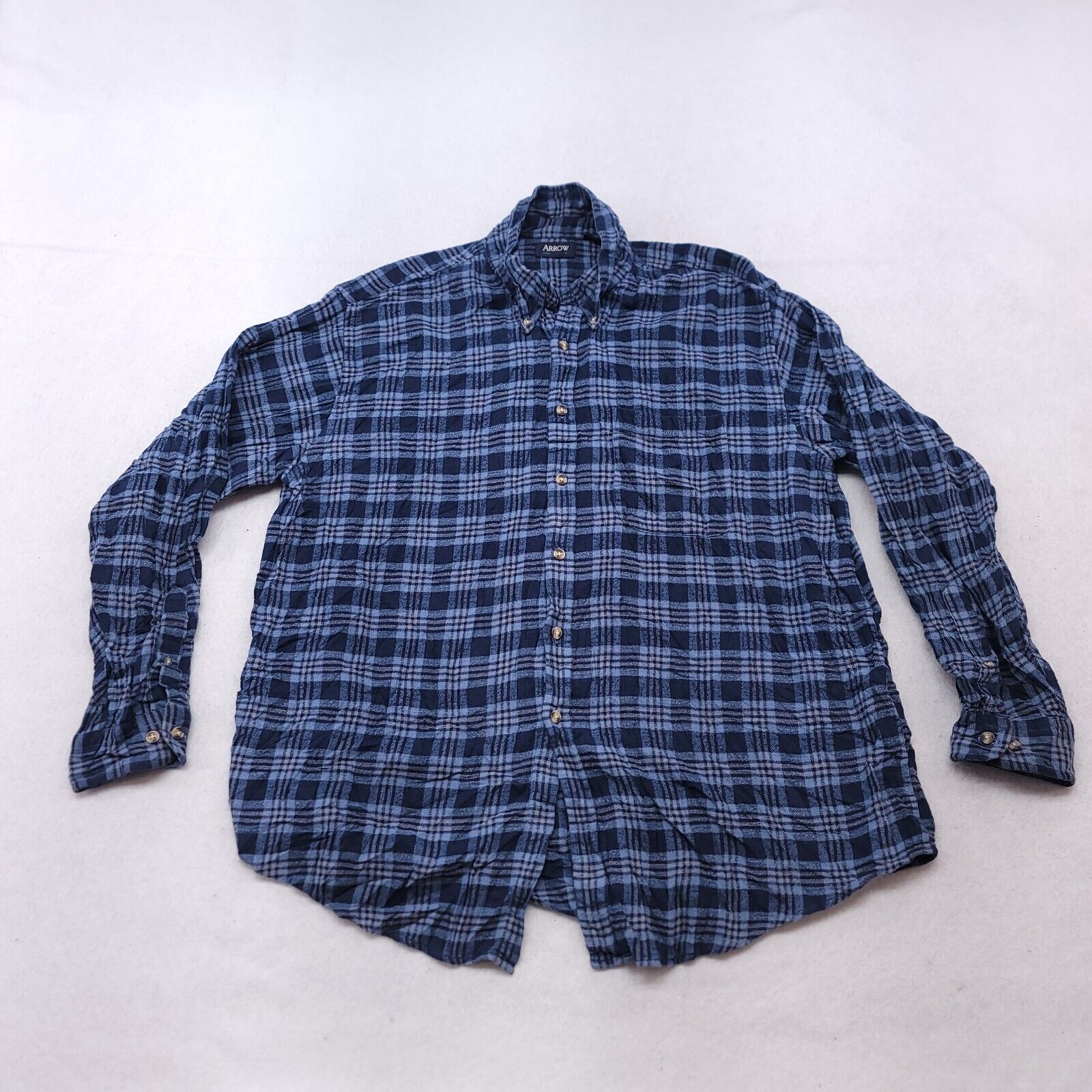 Arrow Arrow Tartan Flannel Shirt Mens Size Extra Large XL Blue Size US XL / EU 56 / 4 - 2 Thumbnail