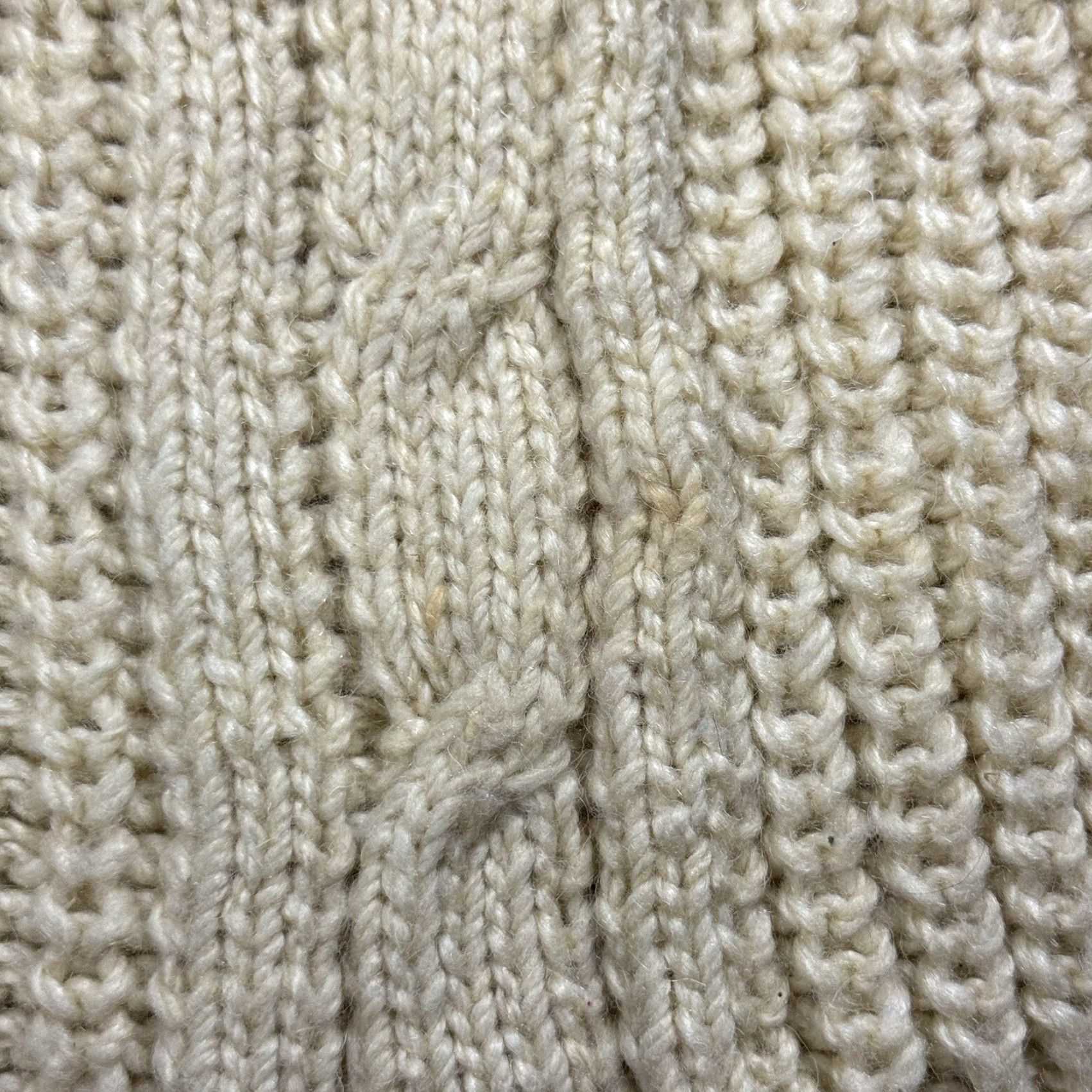 Vintage VINTAGE Handmade Chunky Cable Knit Henley Sweater Adult 2XL Ivory Casual Classic 80s 90s Mens Size US XXL / EU 58 / 5 - 4 Thumbnail
