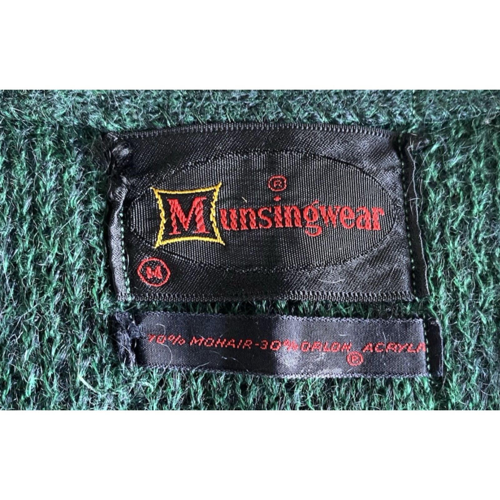 Vintage VTG Munsingwear Mohair Orlon Acrylic Pullover V Neck Sweater Adult Medium Green Mens Size US M / EU 48-50 / 2 - 7 Thumbnail