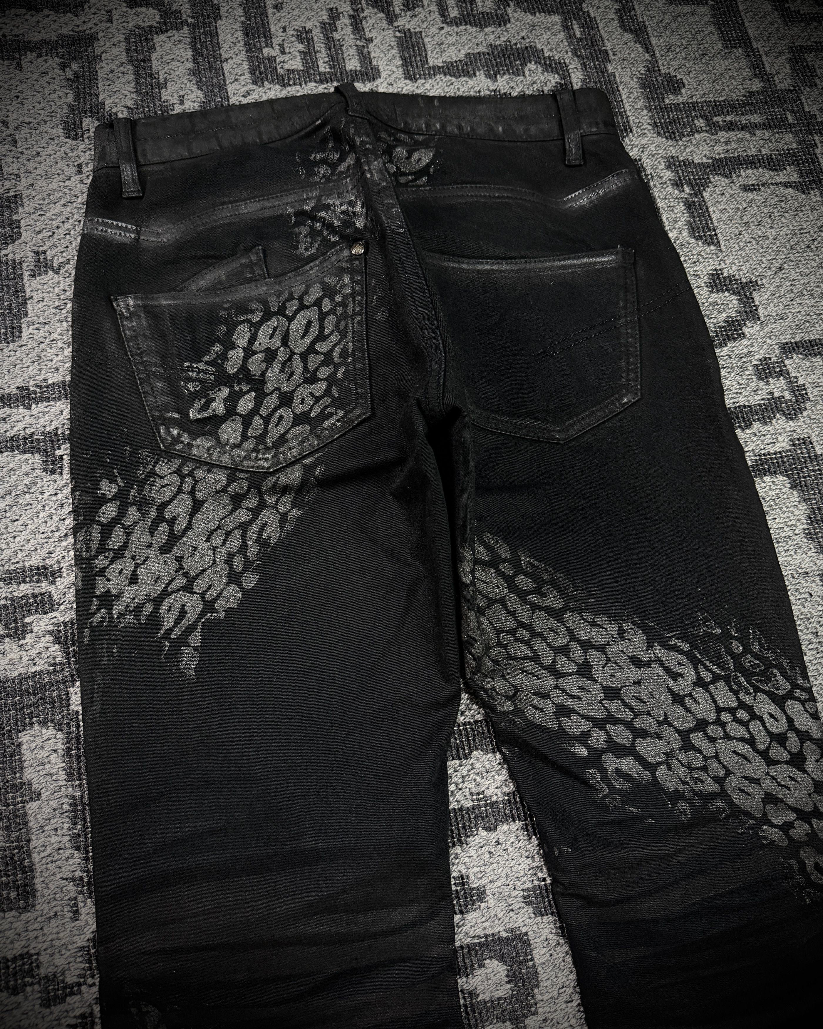 JACKROSE Jack Rose x Luv Maison Leopard Glitter Coated Flare Jeans Size US 31 - 7 Thumbnail