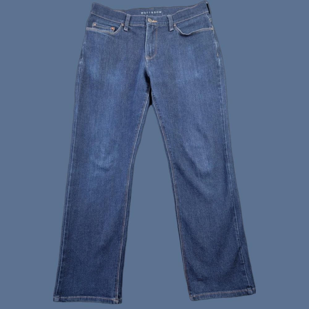 Mott & Bow Mott & Bow Jeans Mens 31x30 Blue Straight Leg Stretch Denim 5-Pocket Inseam 28in Pre-Owned Size US 31 - 1 Thumbnail