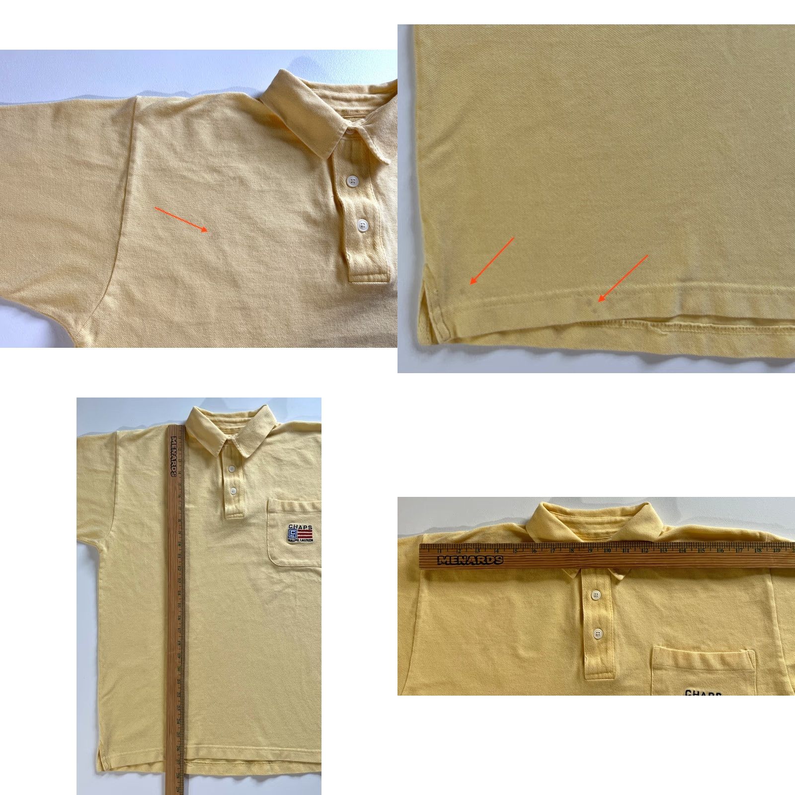 Chaps VINTAGE Chaps Polo Shirt (Ralph Lauren) L Mens Yellow 90s Retro Embroidered Logo Shirt Size US L / EU 52-54 / 3 - 8 Thumbnail