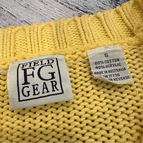 Other Vintage Field Gear Cotton Blend Women’s Yellow V-Neck Sweate Size S / US 4 / IT 40 - 4 Thumbnail