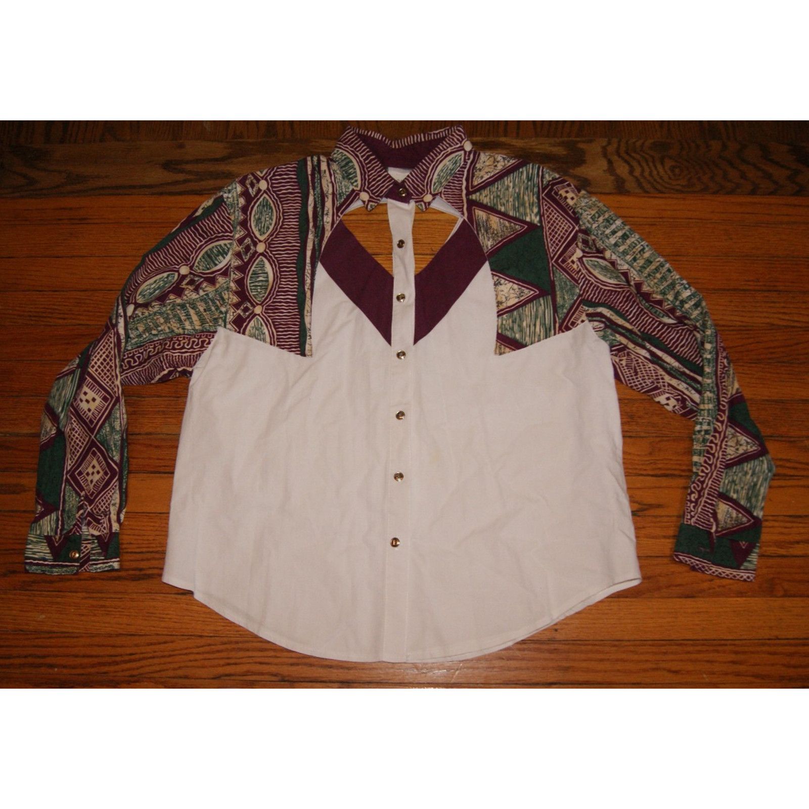 Vintage VTG Roughrider By Circle T Womans XL Western Shirt Aztec Size XL / US 12-14 / IT 48-50 - 1 Thumbnail