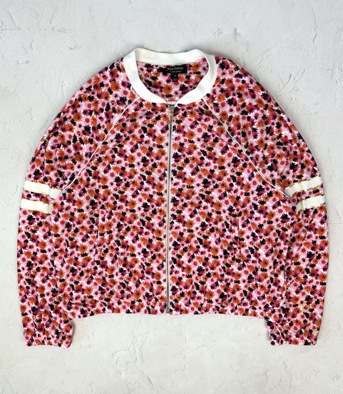 Beauty Beast × Juicy Couture × Vintage Vintage Juicy Couture Printed Velour Bomber Jacket Size XL / US 12-14 / IT 48-50 - 2 Thumbnail