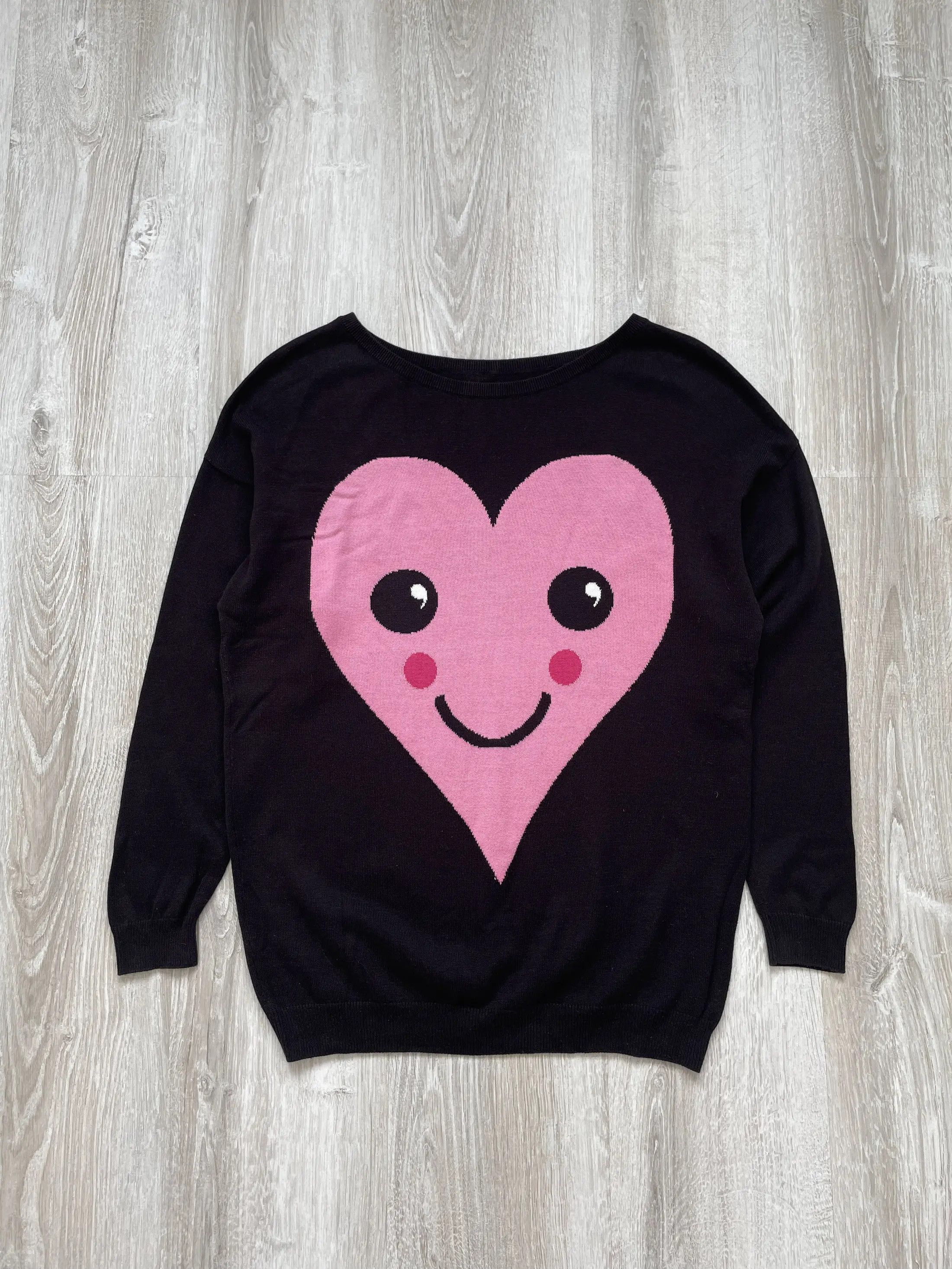 If Six Was Nine Vintage Y2K Hear Smile Japan Style Knit Sweater Size US S / EU 44-46 / 1 - 1 Thumbnail
