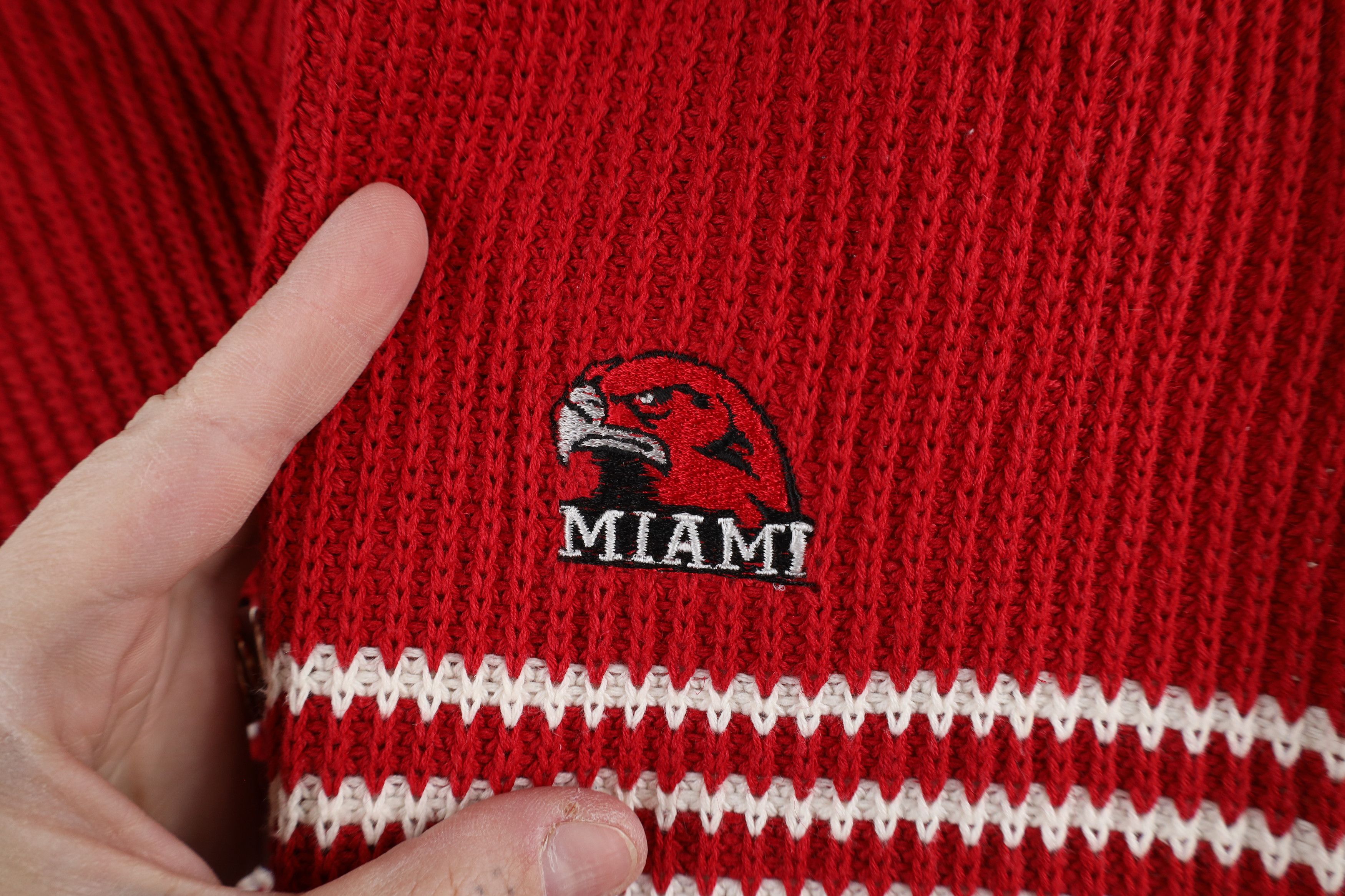 Vintage Vintage 90s Ribbed Knit University Miami Ohio Sweater Vest Size US L / EU 52-54 / 3 - 4 Thumbnail