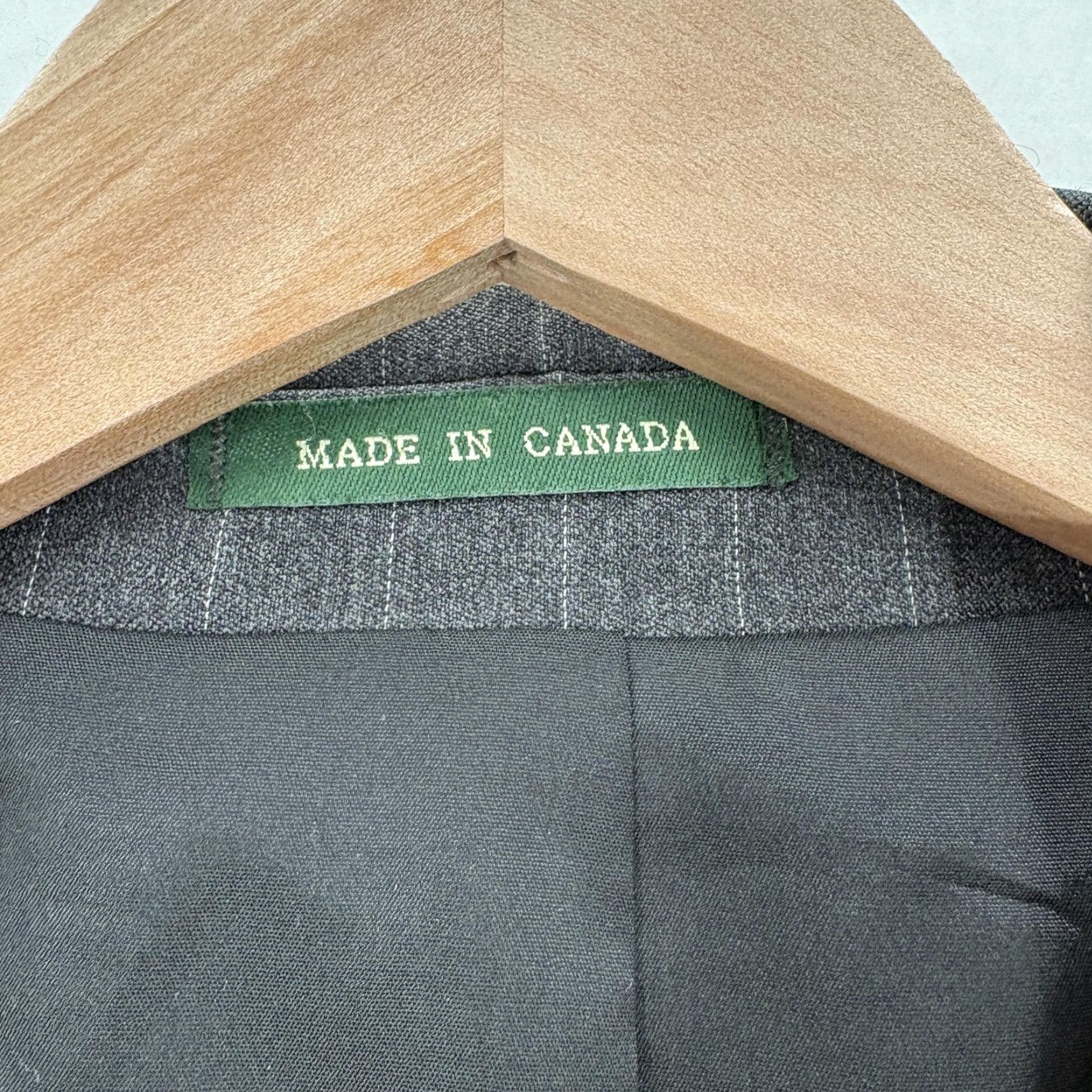 Ralph Lauren VINTAGE Lauren Ralph Lauren Blazer Mens 46R Gray Pinstripe Wool Sport Coat Jacket Size 46R - 4 Thumbnail