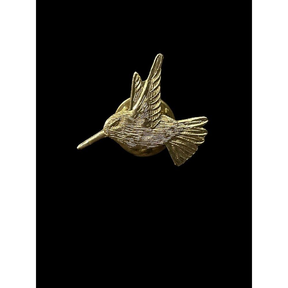 Jewelry Gold Tone Hummingbird Brooch Pin Size ONE SIZE - 1 Thumbnail