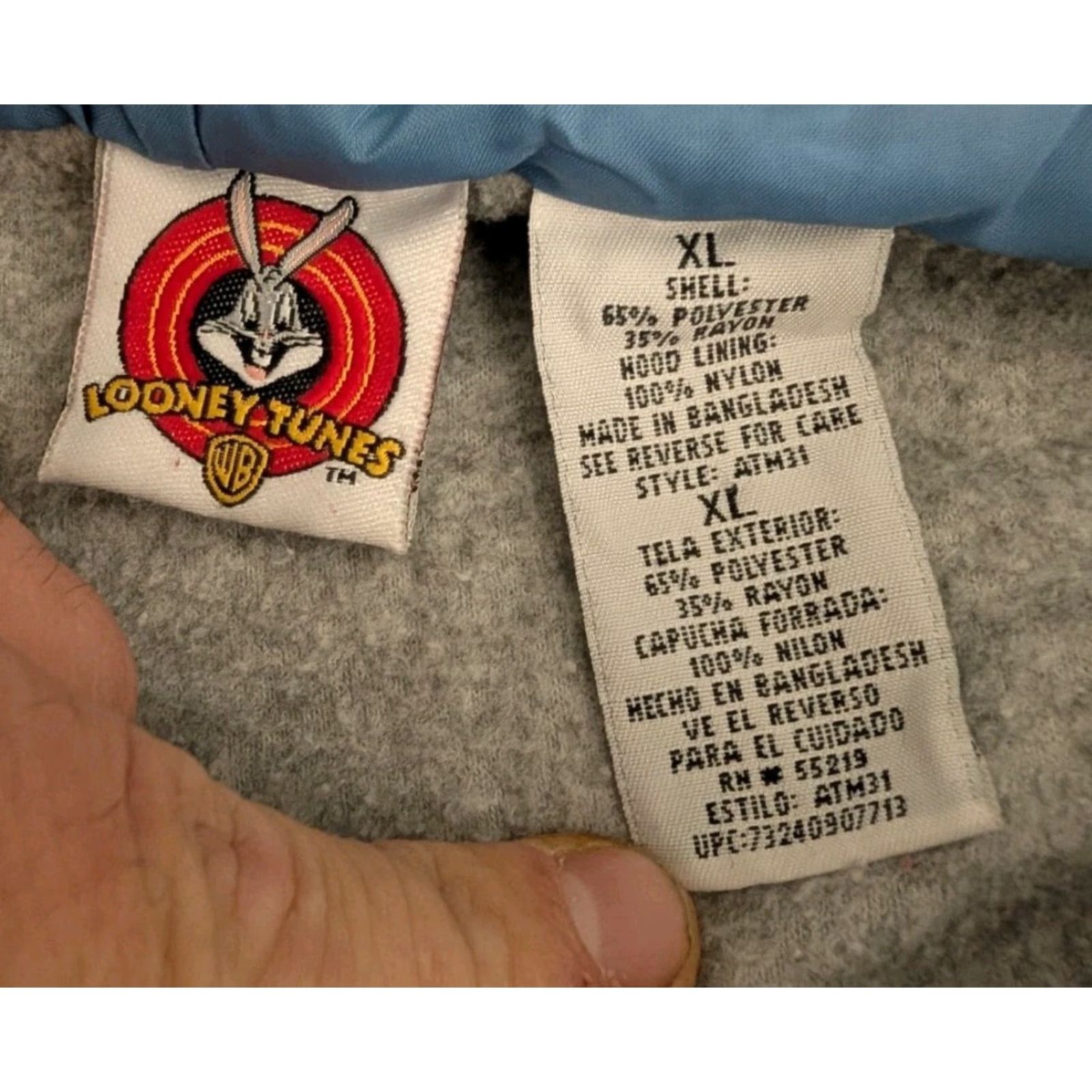 Vintage Vintage Looney Tunes Tweety Bird Quarter Zip Fleece Gray Hoodie Size XL Size XL / US 12-14 / IT 48-50 - 7 Thumbnail
