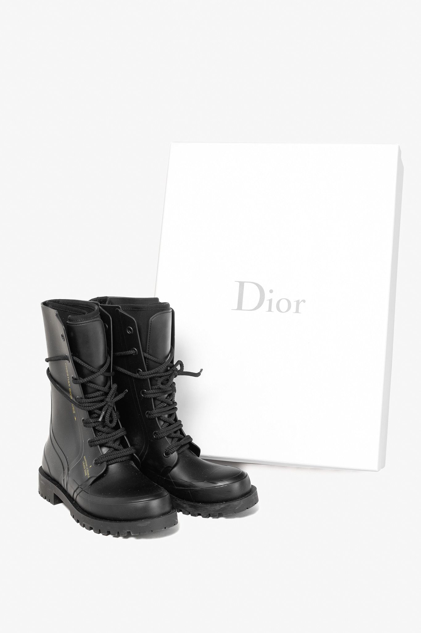 Dior Christian Dior DiorCamp Bee Accent Rubber Combat Style Boot Size US 6.5 / IT 36.5 - 10 Thumbnail