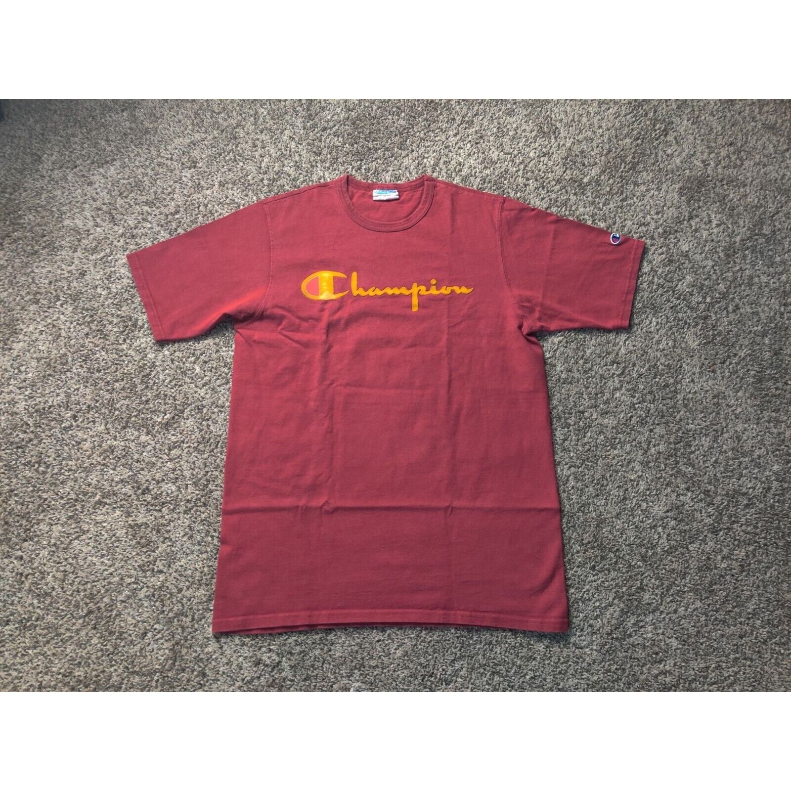 Champion Champion Shirt Adult Mens Large Dark Red Spell Out Logo Shor Size US L / EU 52-54 / 3 - 1 Thumbnail