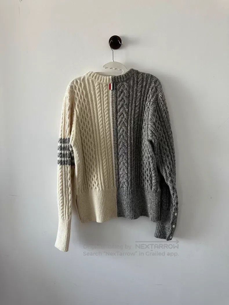 Thom Browne Thom Browne Gray and White Colorblock Wool Sweater Size US XL / EU 56 / 4 - 2 Thumbnail