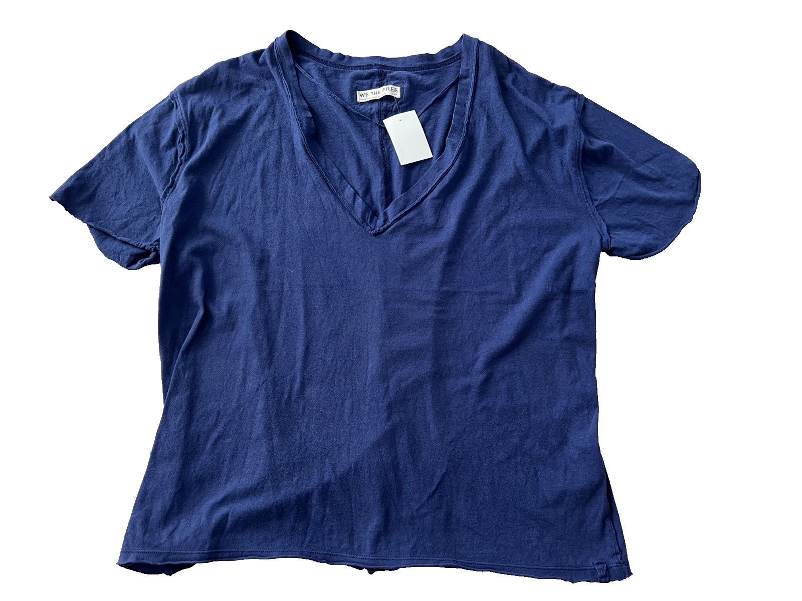 Free People We the Free People V-Neck Oversized Tee in Navy ( S ) Size S / US 4 / IT 40 - 1 Thumbnail