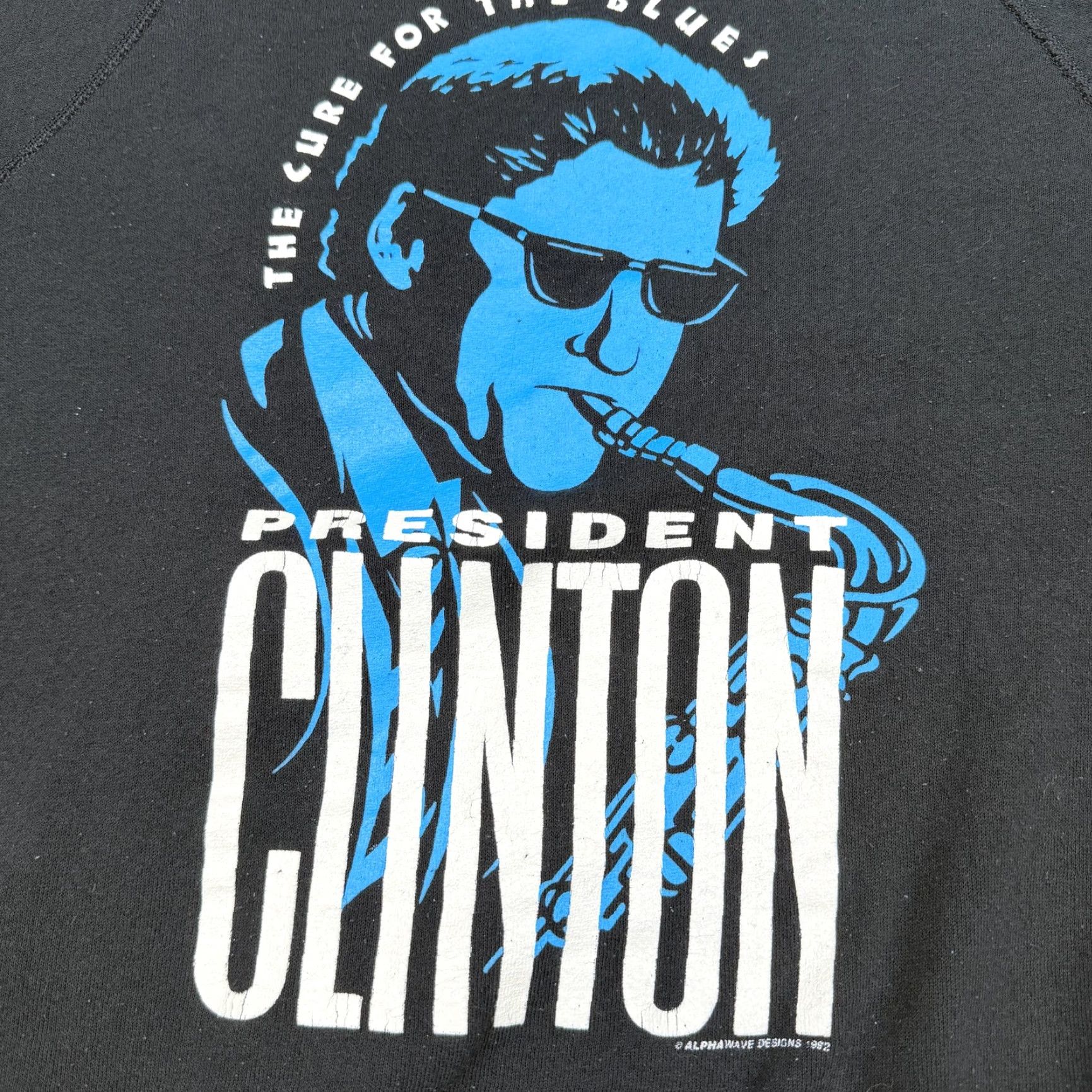 Lee VINTAGE Lee Sweatshirt Mens XL Black Graphic Print 1992 USA 90s Clinton Presidency Pullover Size US XL / EU 56 / 4 - 3 Thumbnail