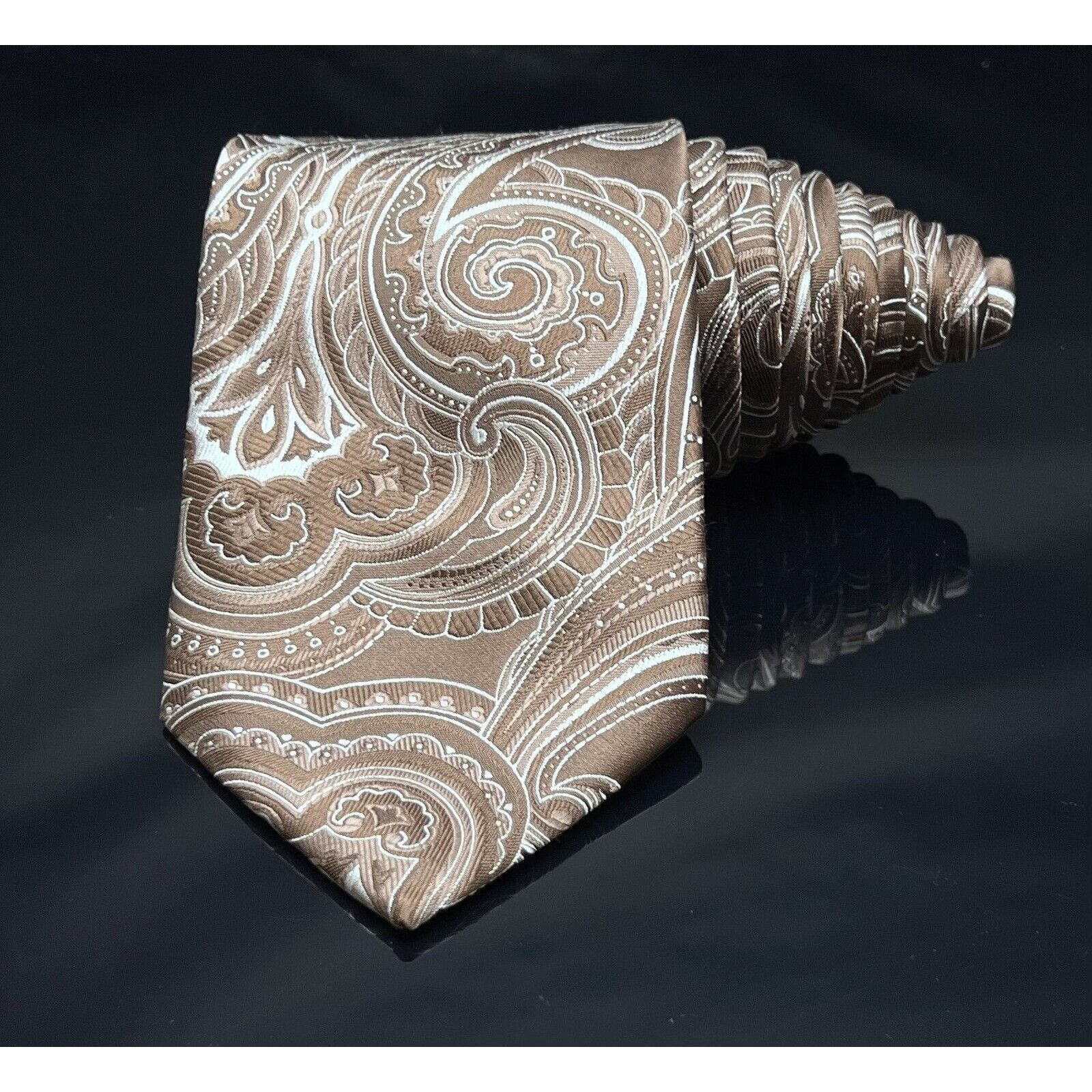 Donald Trump Donald J Trump Signature Collection Chocolate Paisley 100% S Size ONE SIZE - 2 Thumbnail