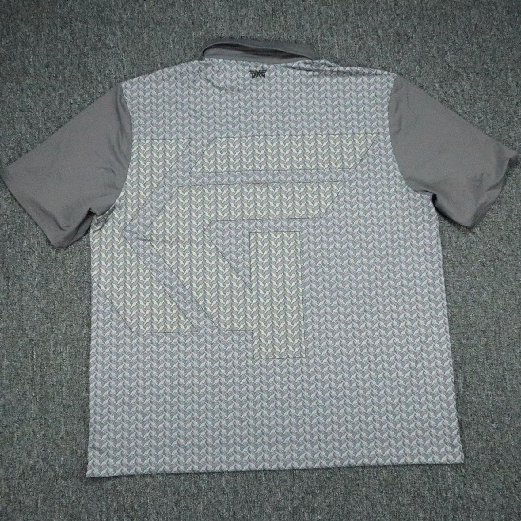 Vintage PXG Shirt Mens XXL Gray Spellout Print Performance Polo Short Sleeve Golf Snap Polo Mens XXLGry Spellout Print Performance Polo Size US XXL / EU 58 / 5 - 5 Thumbnail