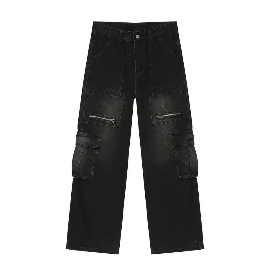 Japanese Brand Retro loose zipper pocket jeans Size US 32 / EU 48 - 5 Thumbnail