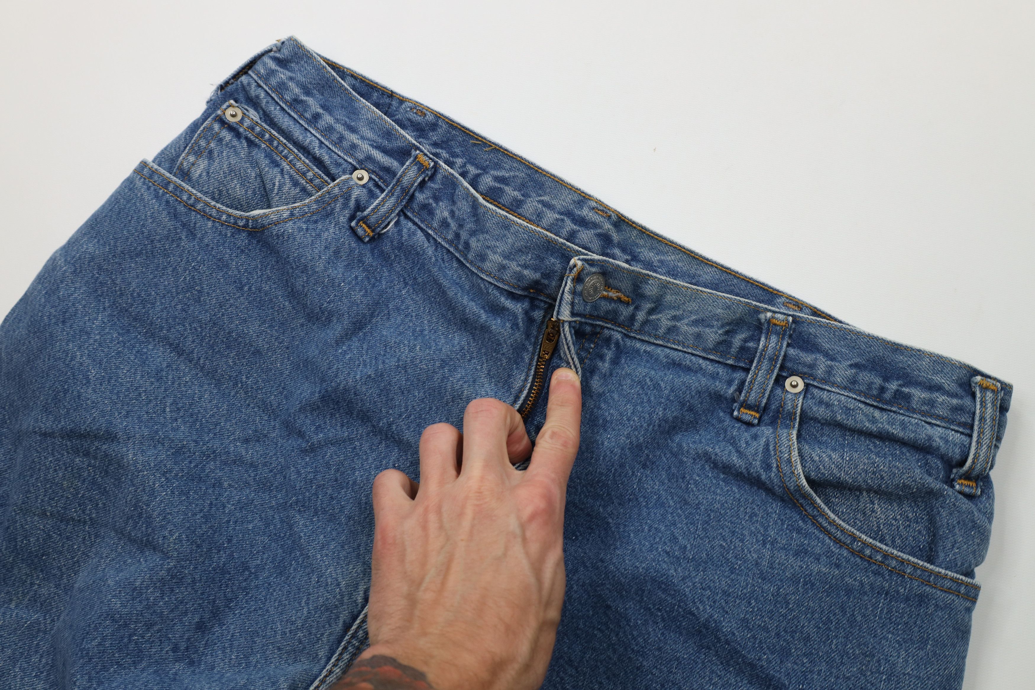 Vintage Vintage 90s Streetwear Wide Leg Denim Jeans Blue Cotton Size US 38 / EU 54 - 7 Thumbnail