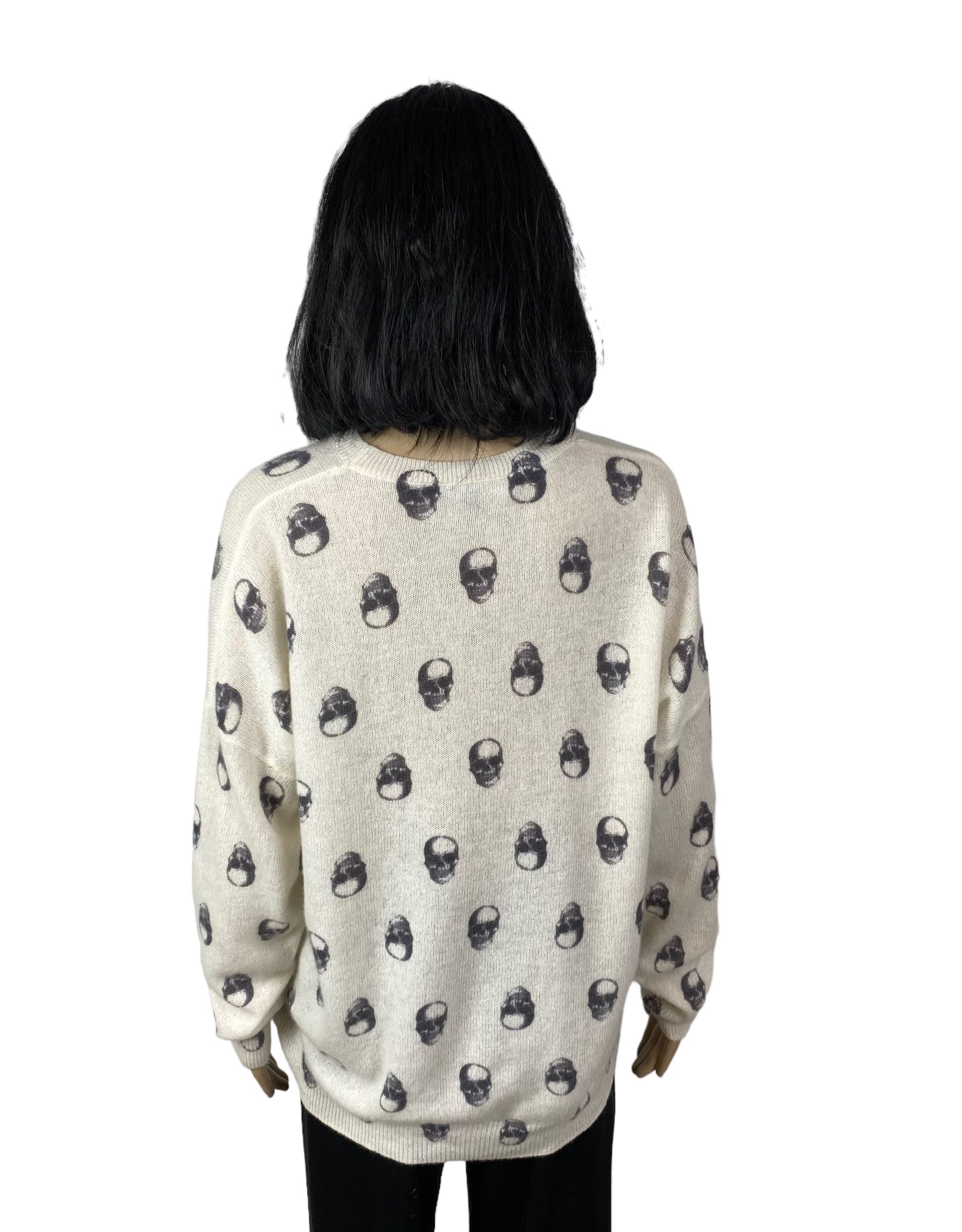 Designer skull cashmere printed sweater large Size L / US 10 / IT 46 - 5 Thumbnail
