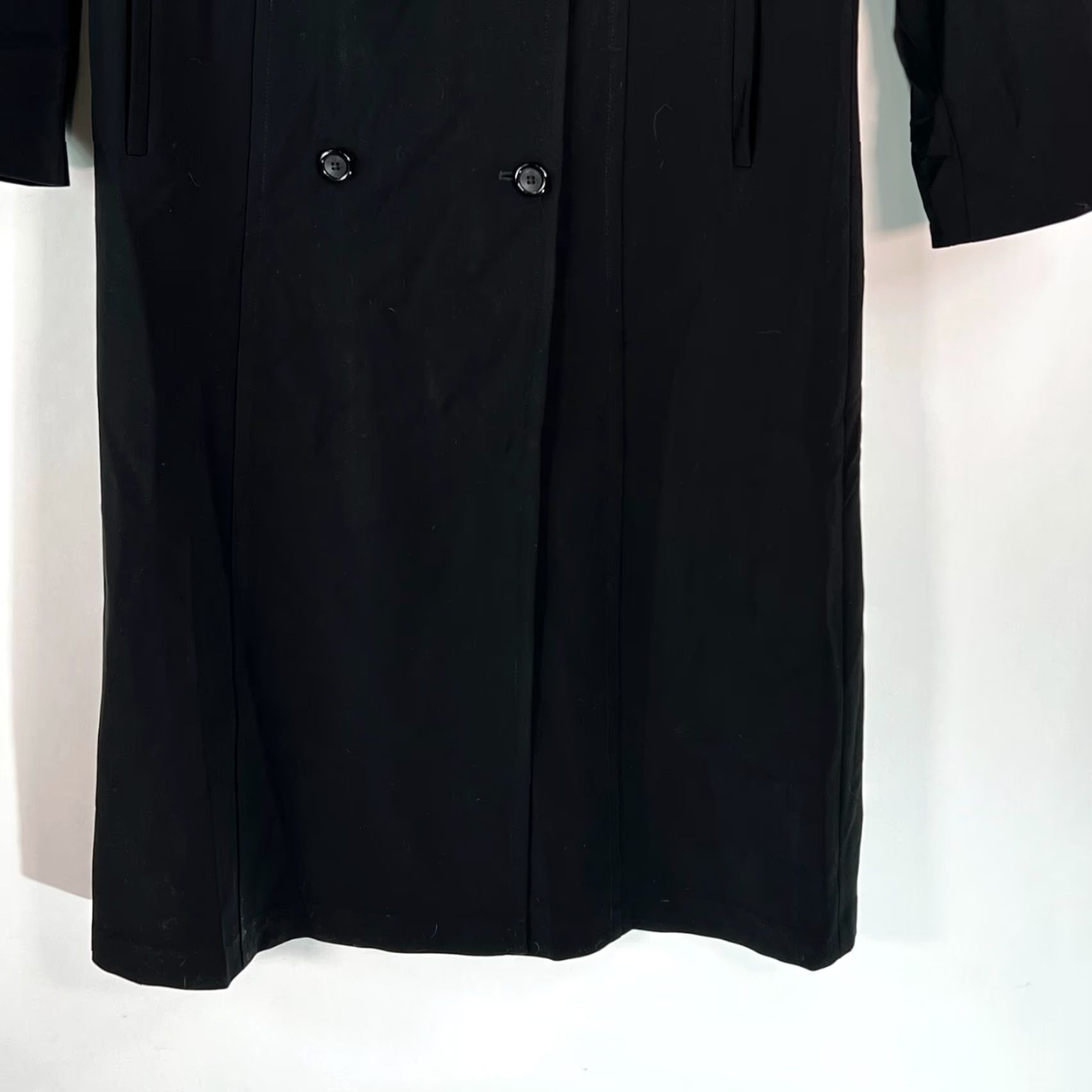 Doublet Gallery Womens Double Breasted Trench Coat Jacket Black Long Sleeve Button SZ 10 Size L / US 10 / IT 46 - 4 Thumbnail