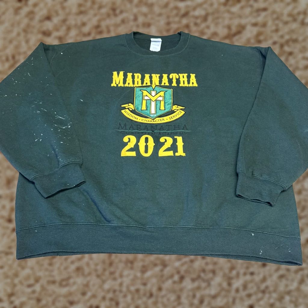 Gildan Gildan Heavy Blend Sweatshirt Mens XL Green Maranatha 2021 MCA Eagles Graphic Crew Neck Pullover Fleece Size US XL / EU 56 / 4 - 1 Thumbnail