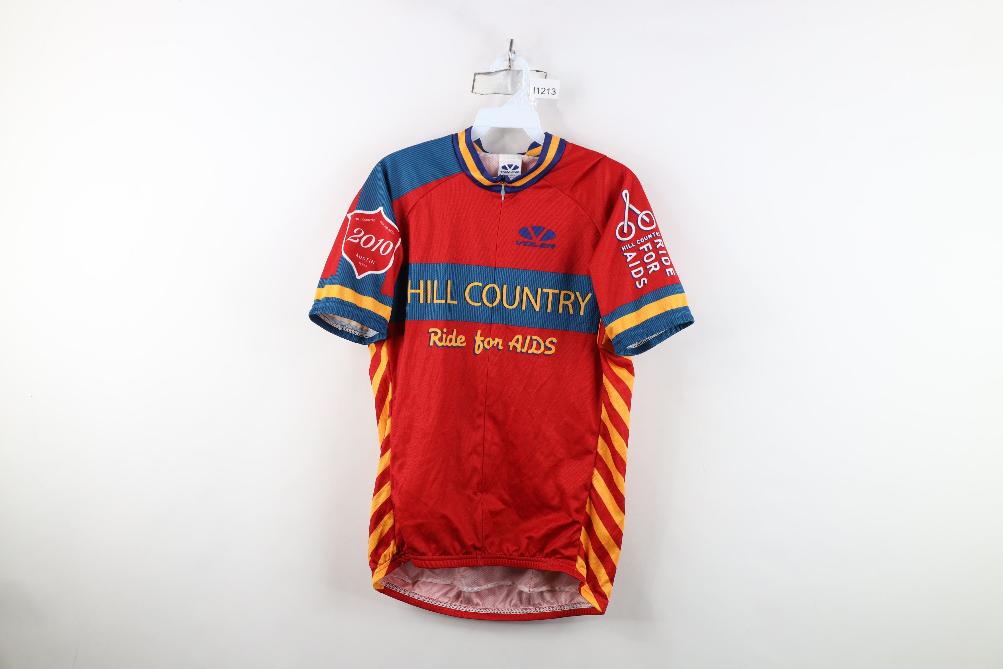 Vintage Vintage for AIDS Club Raglan Bicycle Cycling Jersey USA Red Size US L / EU 52-54 / 3 - 1 Thumbnail