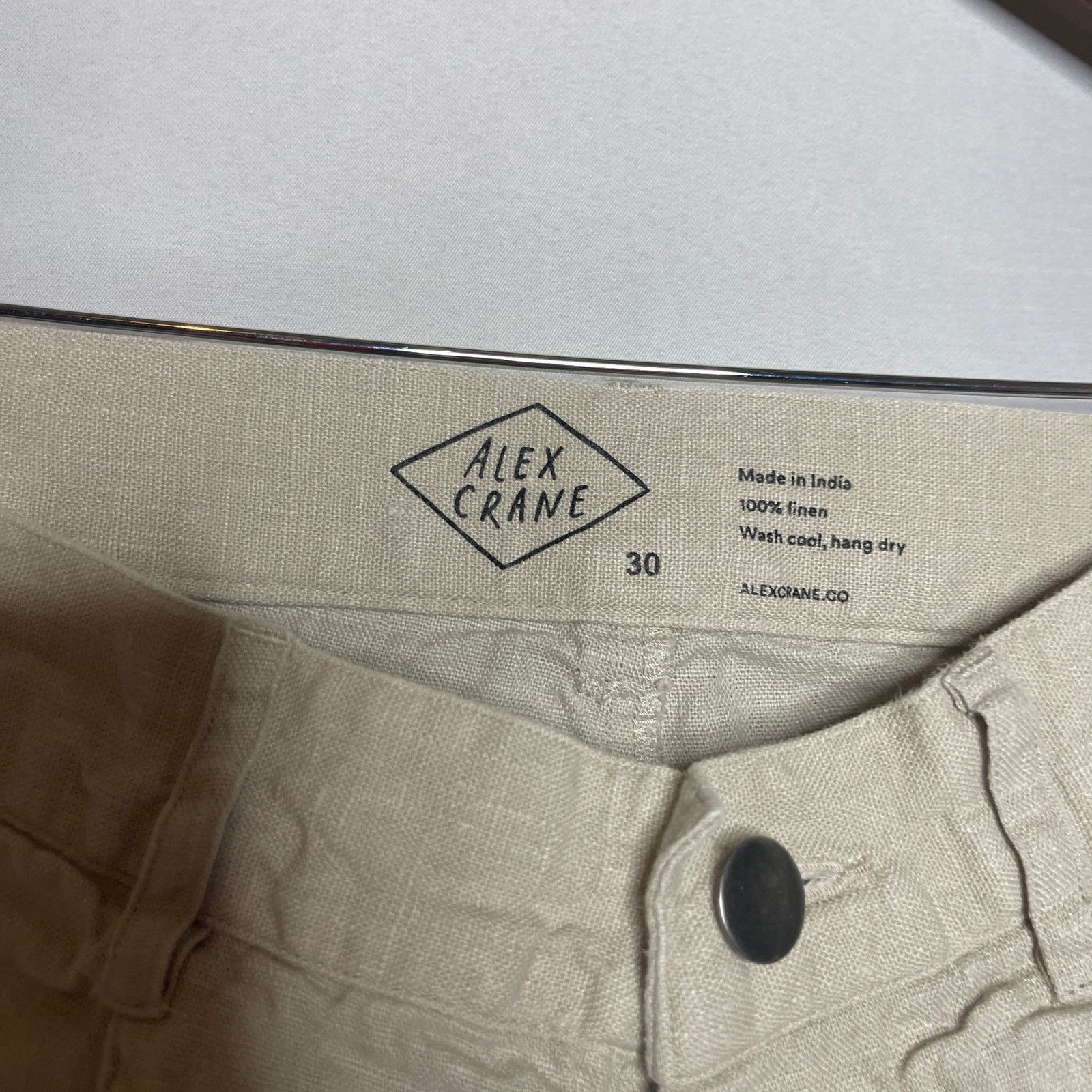 Alex Crane Alex Crane light beige 100% linen straight leg pants 30x28 Size US 30 / EU 46 - 2 Thumbnail