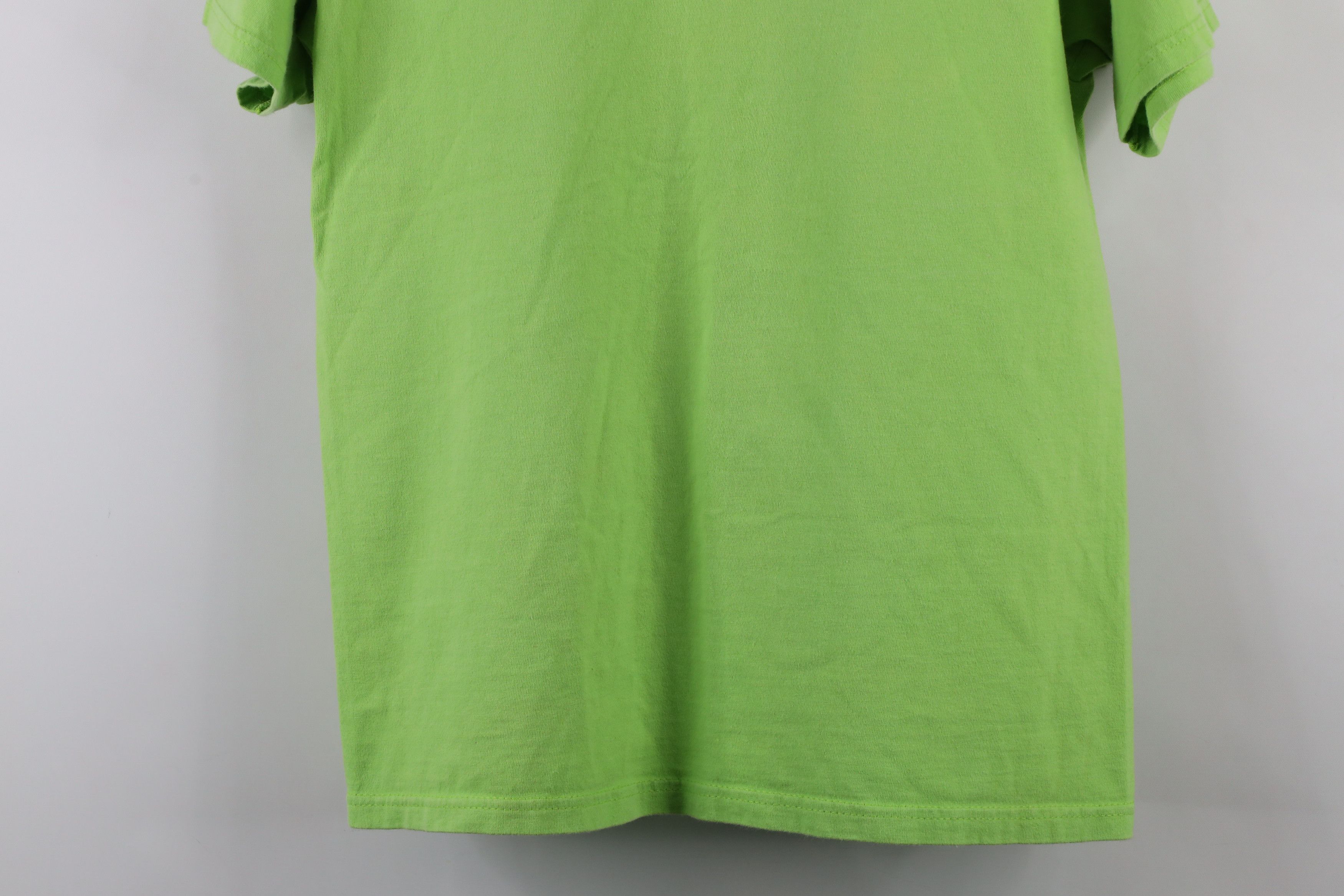 Hanes × Vintage Vintage 90s Hanes Beefy Blank Cotton T-Shirt Lime Green Size US M / EU 48-50 / 2 - 3 Thumbnail