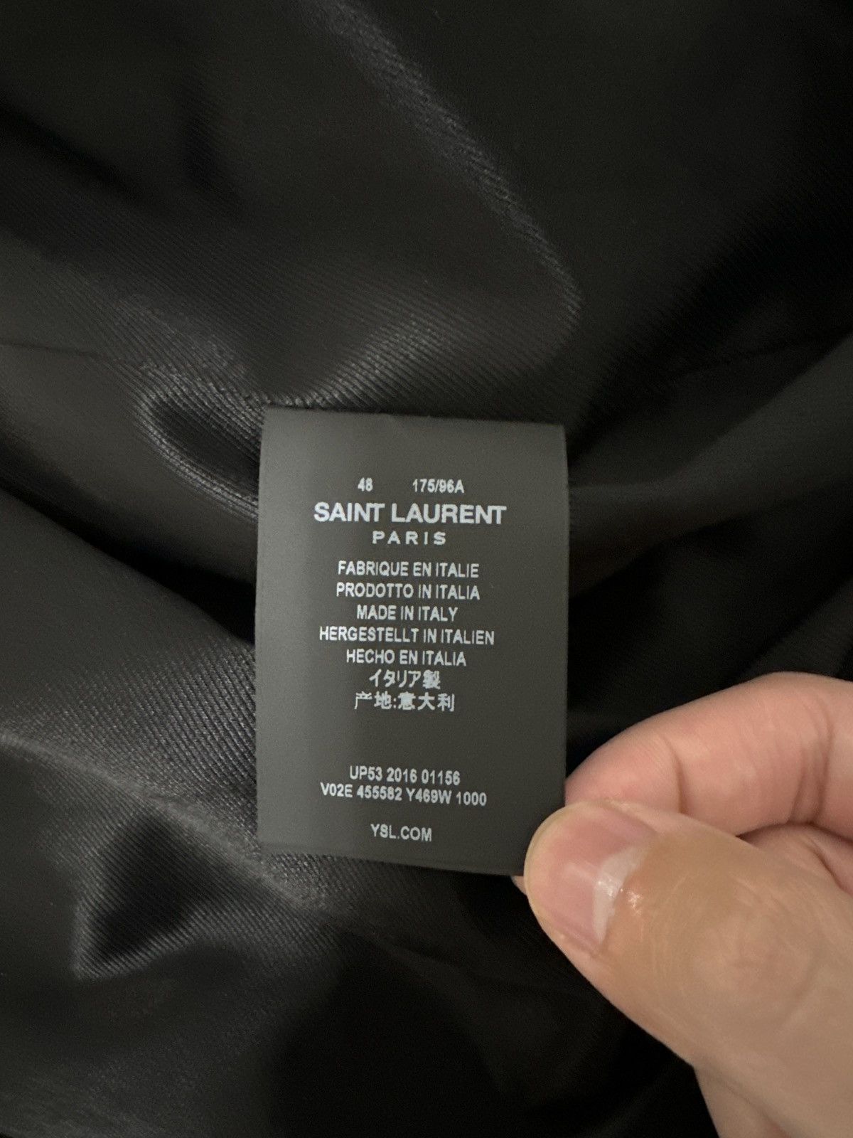 Saint Laurent Paris “SWEET DREAMS” Satin Bomber Jacket - Sz 48 Size US M / EU 48-50 / 2 - 15 Thumbnail