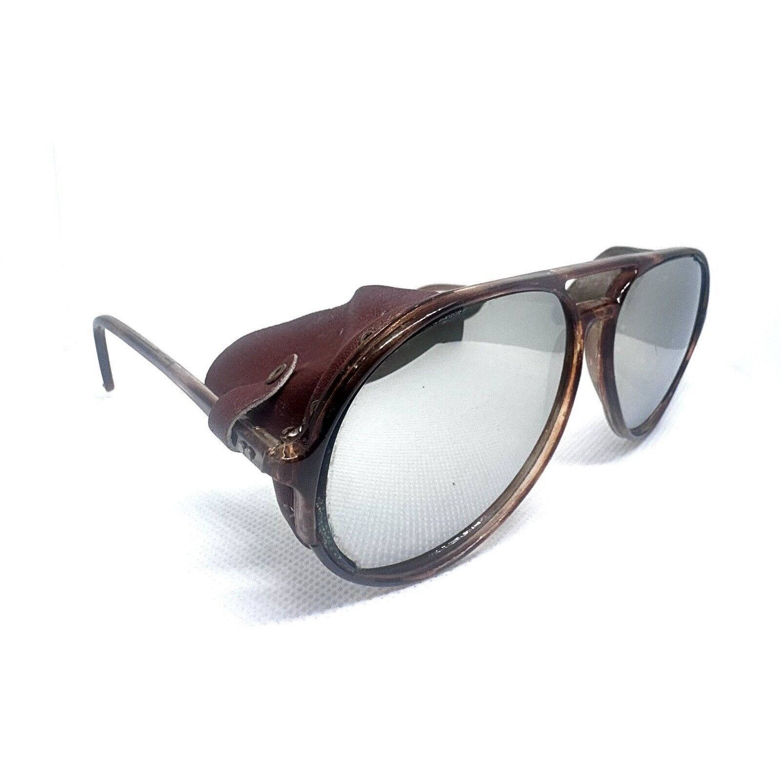 Other VINTAGE! I SKI SUNGLASSES JAPAN MIRRORED WITH LEATHER SHELDS Size ONE SIZE - 1 Thumbnail