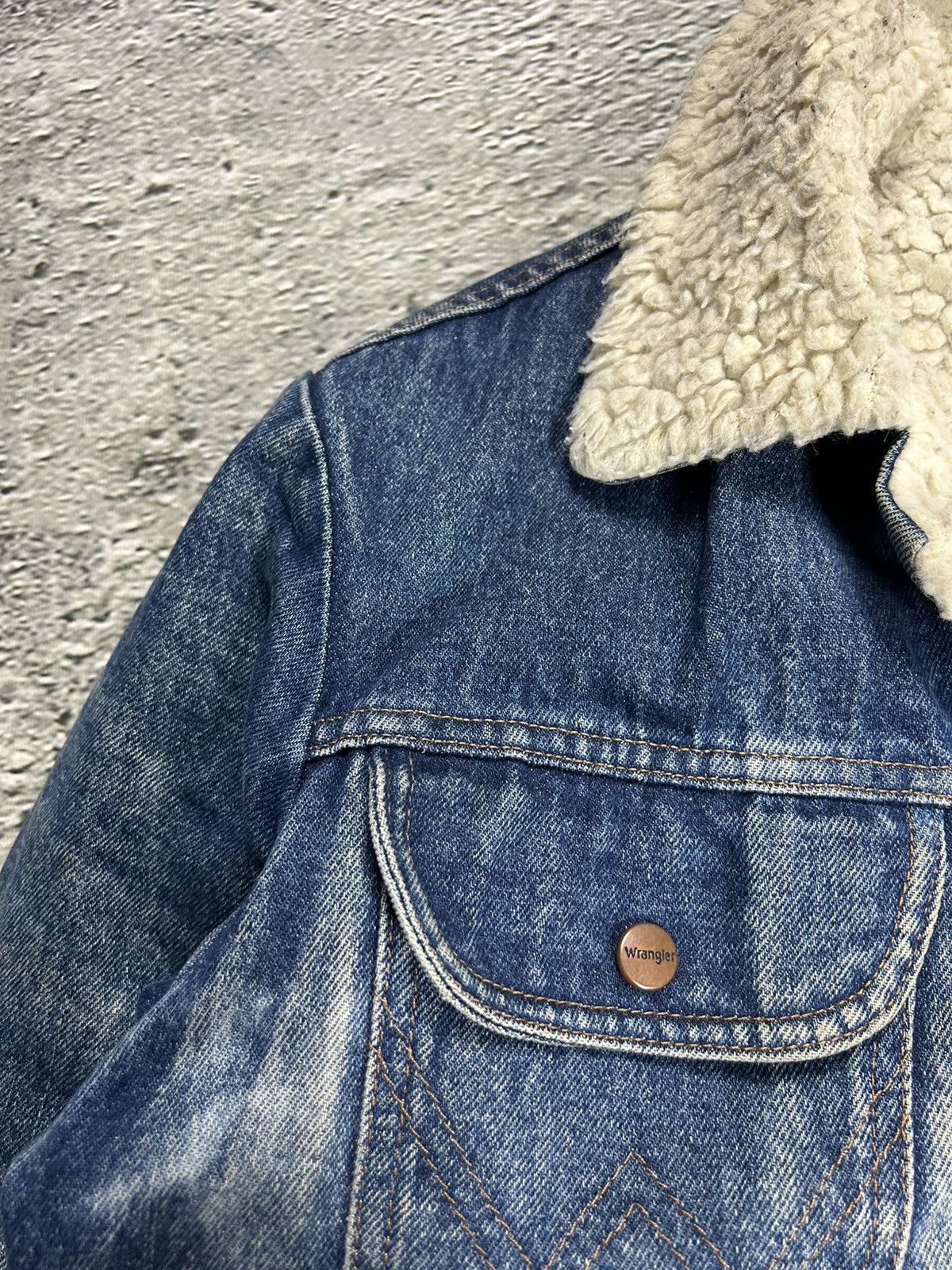 Wrangler 60's Wrangler Sherpa jacket denim vintage blue Size US L / EU 52-54 / 3 - 3 Thumbnail