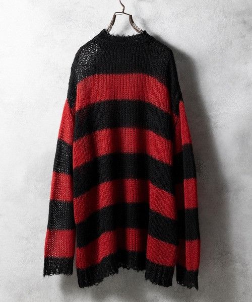 NUMBER(N)INE STRIPED MOHAIR KNIT 2 新品 NUMBER (N)INE | Autumn Winter 2024. MOHAIR MESH WIDE STRIPED