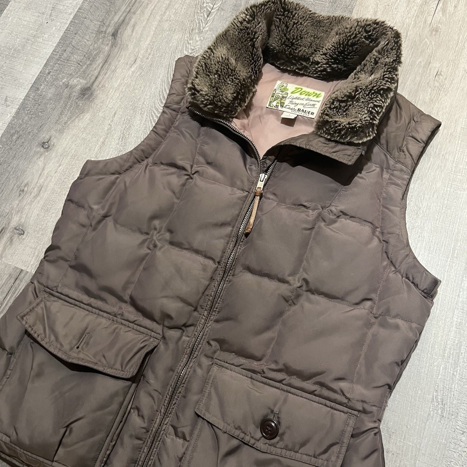 Eddie Bauer Eddie Bauer 1942 Yukon Women's Down 550 Vest Fur Collar Size L / US 10 / IT 46 - 3 Thumbnail