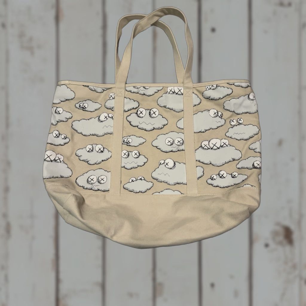Uniqlo KAWS x UNIQLO SS16 White Clouds Beige Light Brown Canvas Tote Bag Rare Size ONE SIZE - 1 Thumbnail