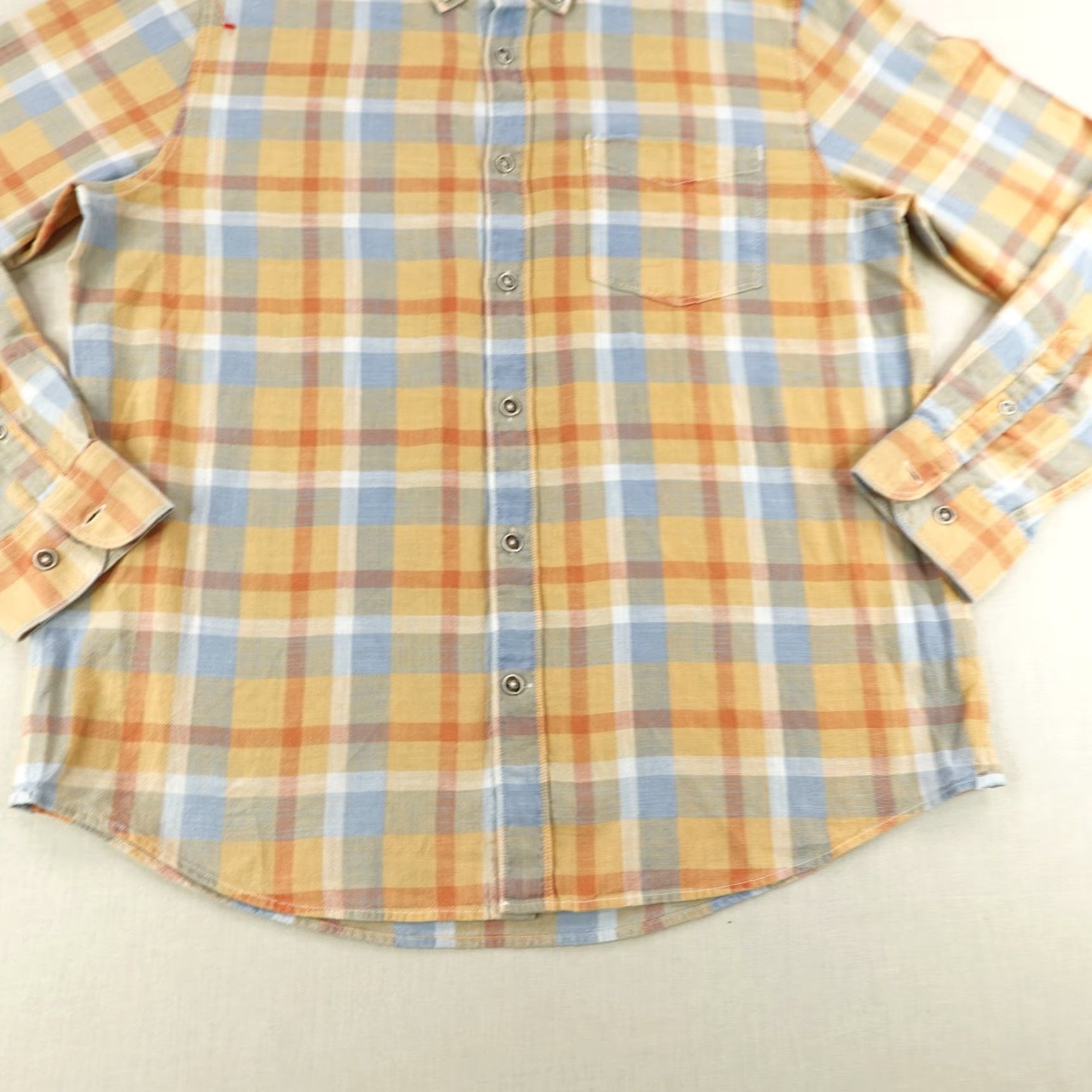 Vintage 32 Bar Blues Plaid Button-Up Shirt Men Large Orange Long Sleeve Casual Outdoor Size US L / EU 52-54 / 3 - 4 Thumbnail
