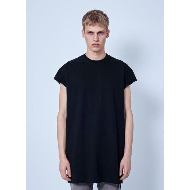 19ss Rick Owens BABEL LEVEL T XL カットソー Rick Owens Black Cotton Level T Metal Rivet Shoulder Detail SS19