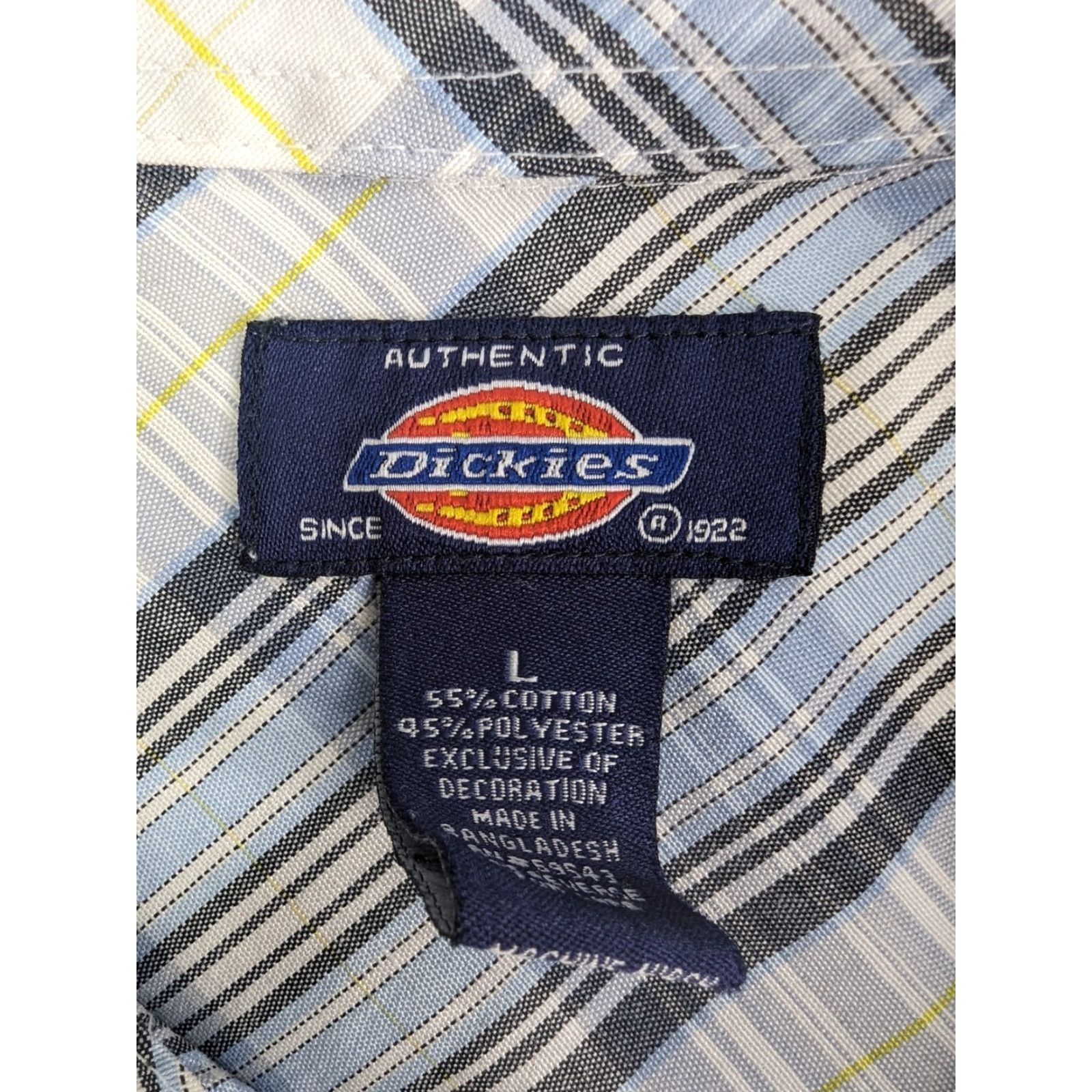 Dickies Dickies Shirt Men’s Large Short Sleeve Button-Up Plaid Multicolor Cotton Blend Pocket Logo Casual Workwear Regular Fit Size US L / EU 52-54 / 3 - 6 Thumbnail