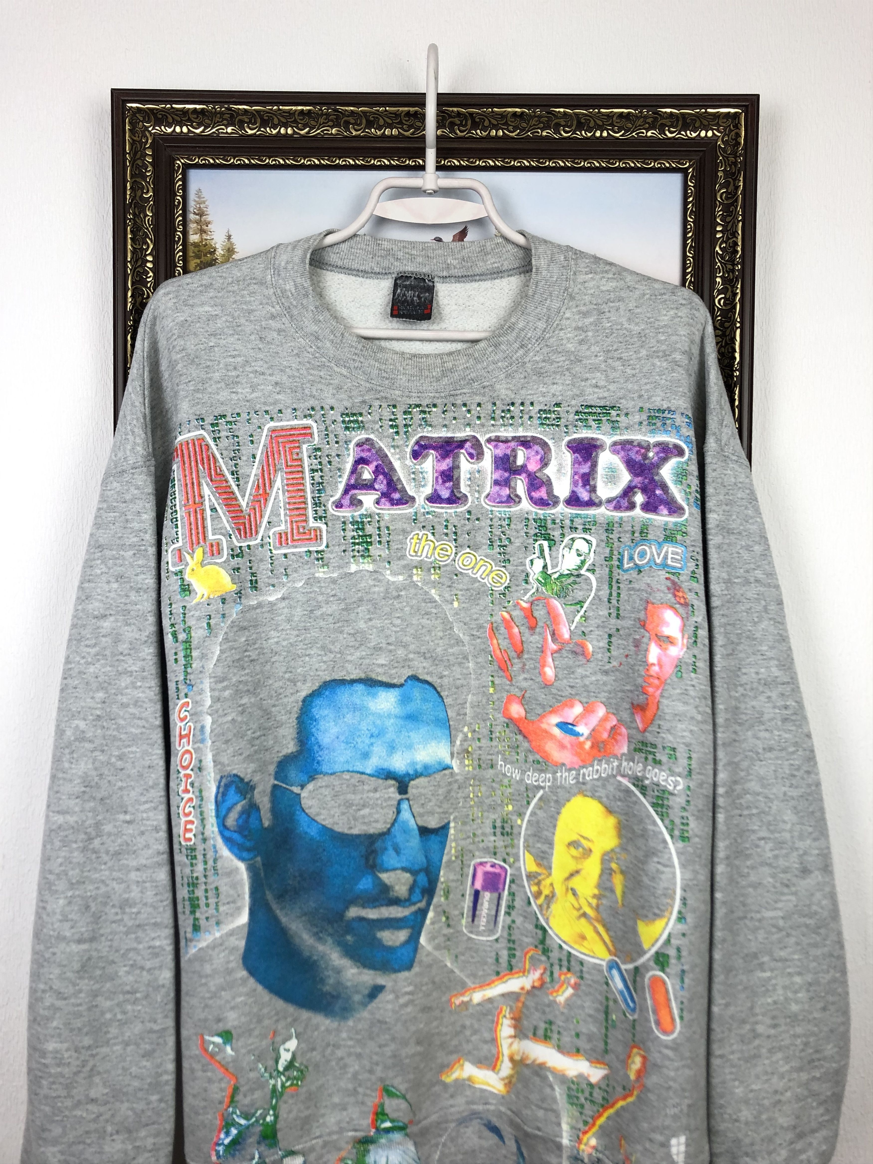 Vintage Vintage 90s Matrix Movie Over Print Sweatshirt Rare Crewneck Size US L / EU 52-54 / 3 - 2 Thumbnail