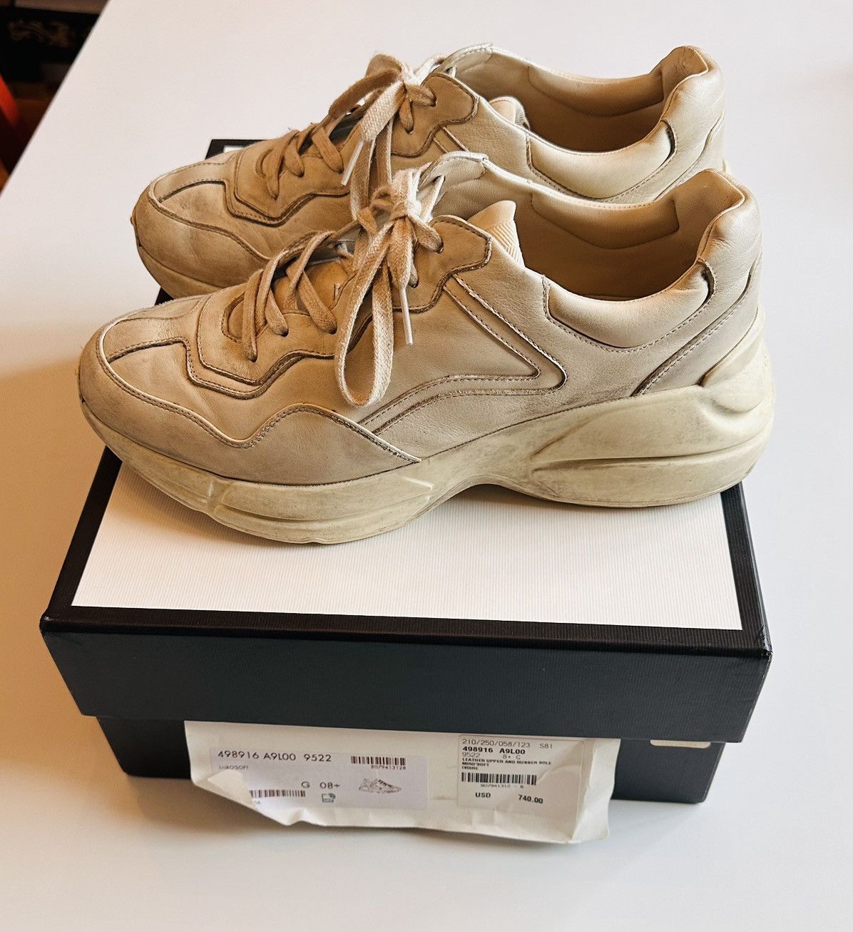 Gucci Gucci Rython Distressed Sneaker Sz G08 Size US 10 / EU 43 - 2 Thumbnail