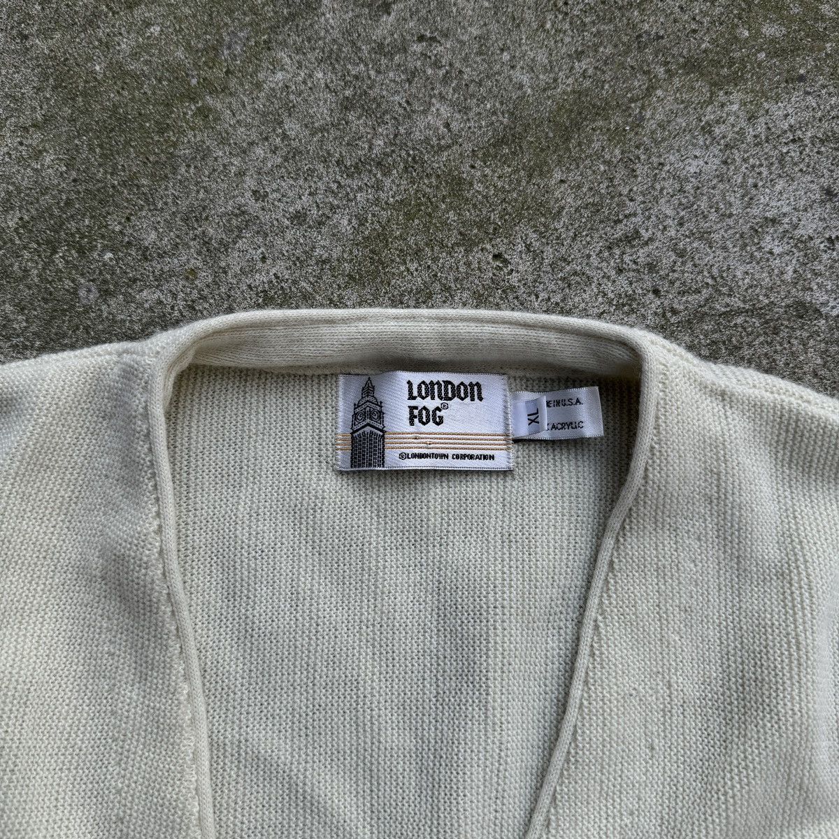 Vintage 1980s London Fog Made in USA Cream Acrylic Cardigan Sweater Size US XL / EU 56 / 4 - 6 Thumbnail
