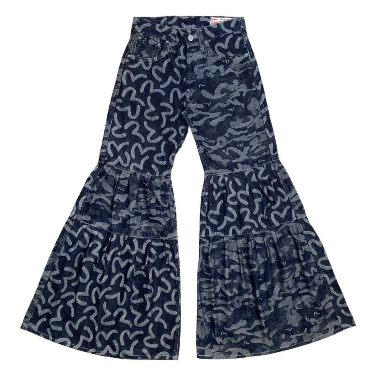 Evisu × Japanese Brand SUPER RARE EVISU JACQUARD SEAGULL DENIM FLARE JEANS Size 27" / US 4 / IT 40 - 2 Thumbnail